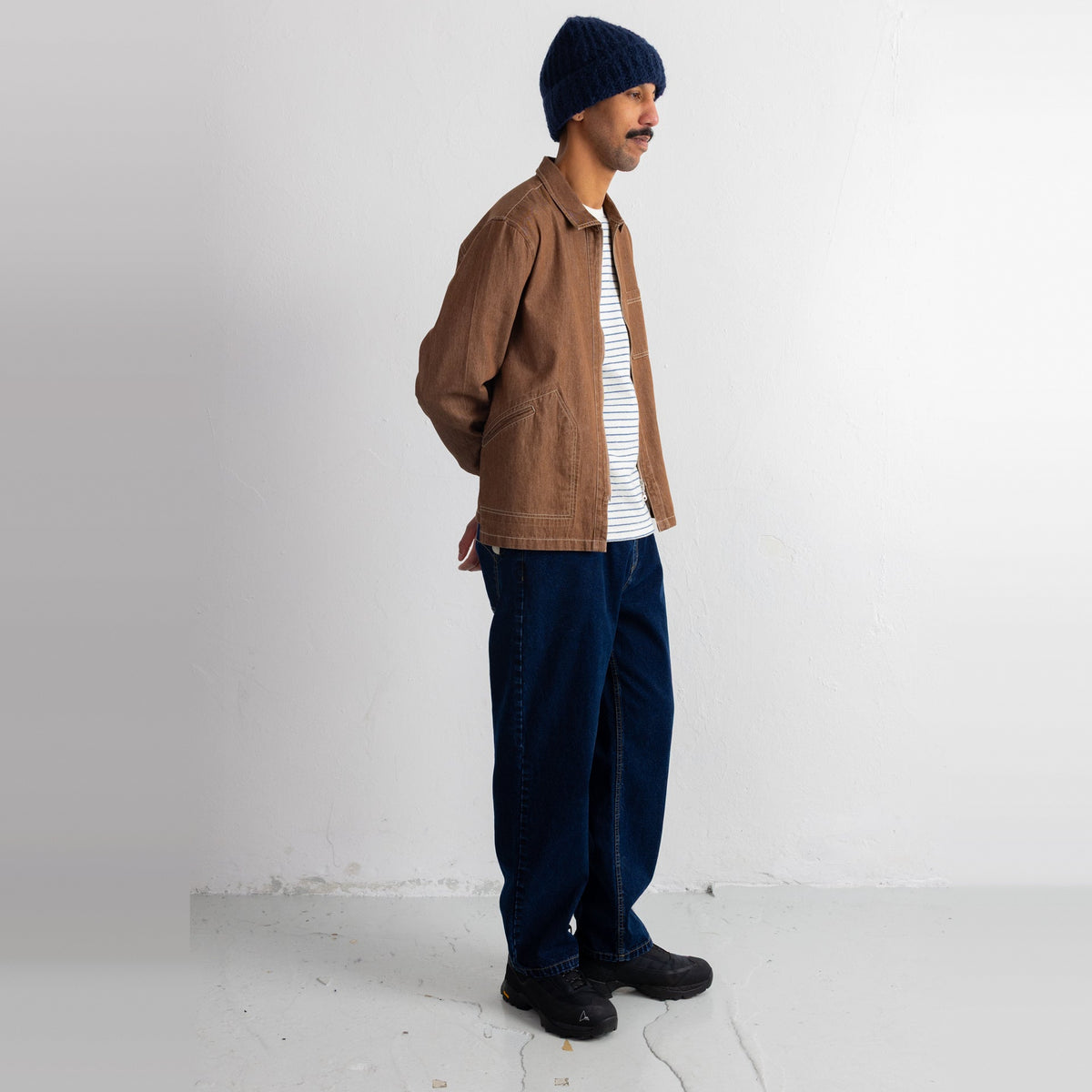 Zip Overshirt Mink Twill Denim