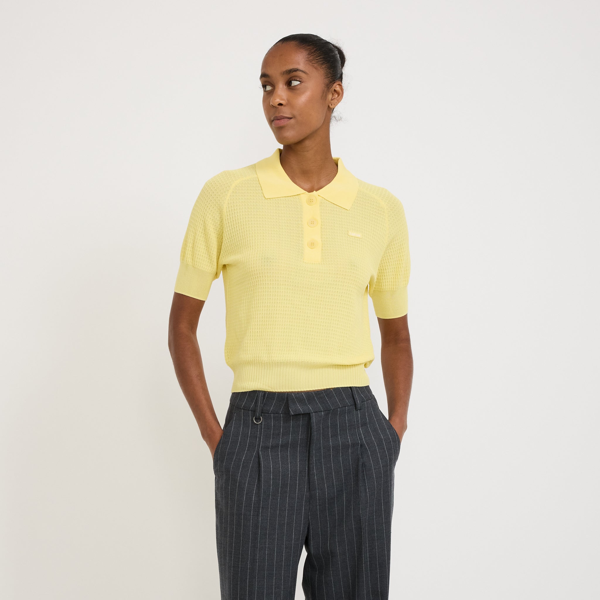 Le Mont Saint Michel | Serdane Tennis Polo Sweater Yellow | Maplestore