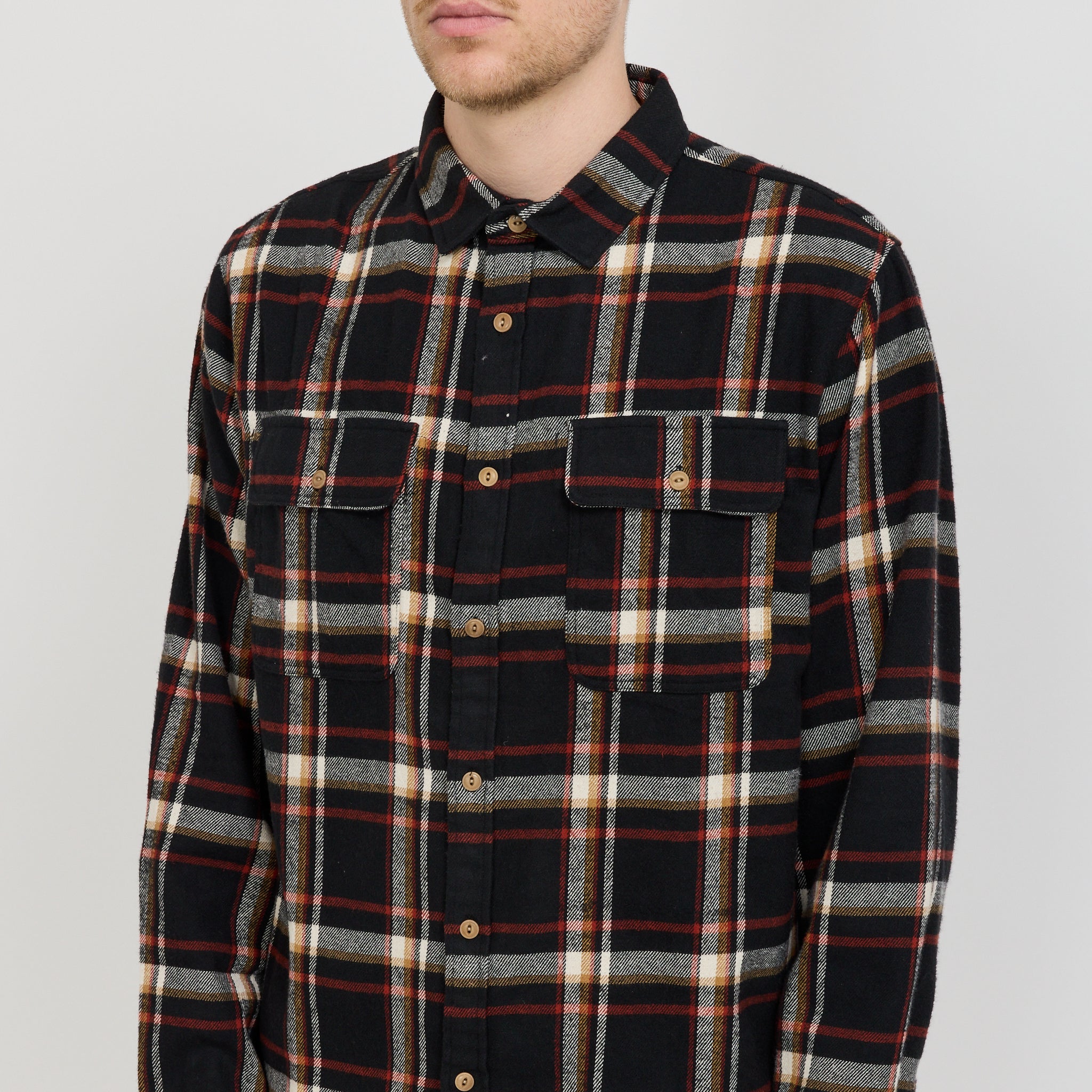 McTavish | Twin Pocket Flannel Shirt Black Multi | Maplestore