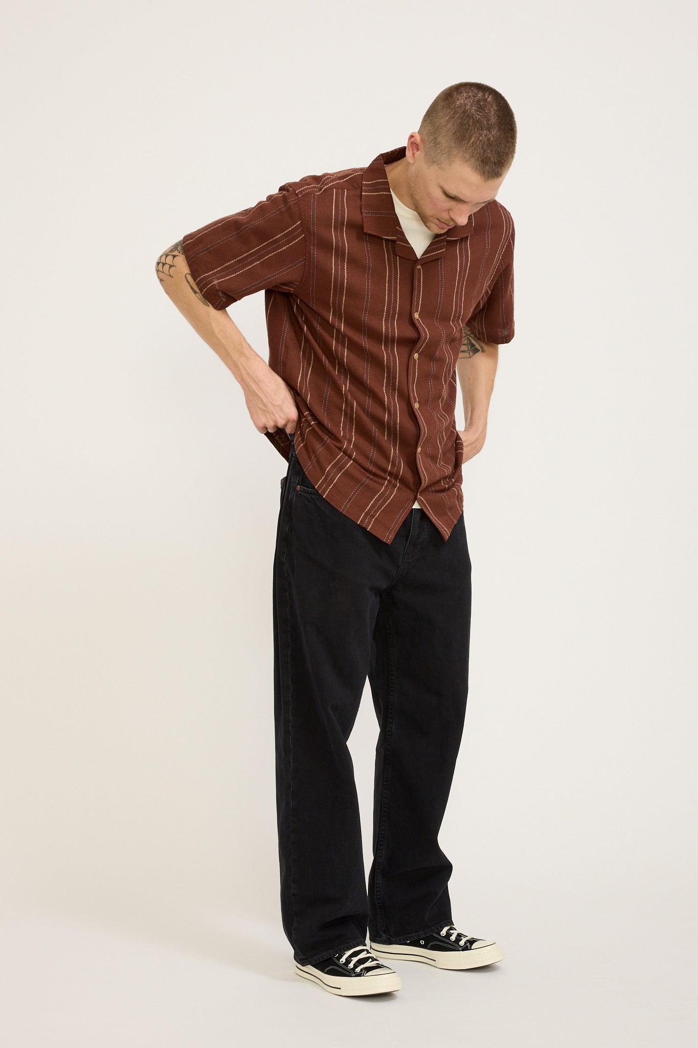 McTavish | Washed Camp Collar Shirt Brown Multi | Maplestore
