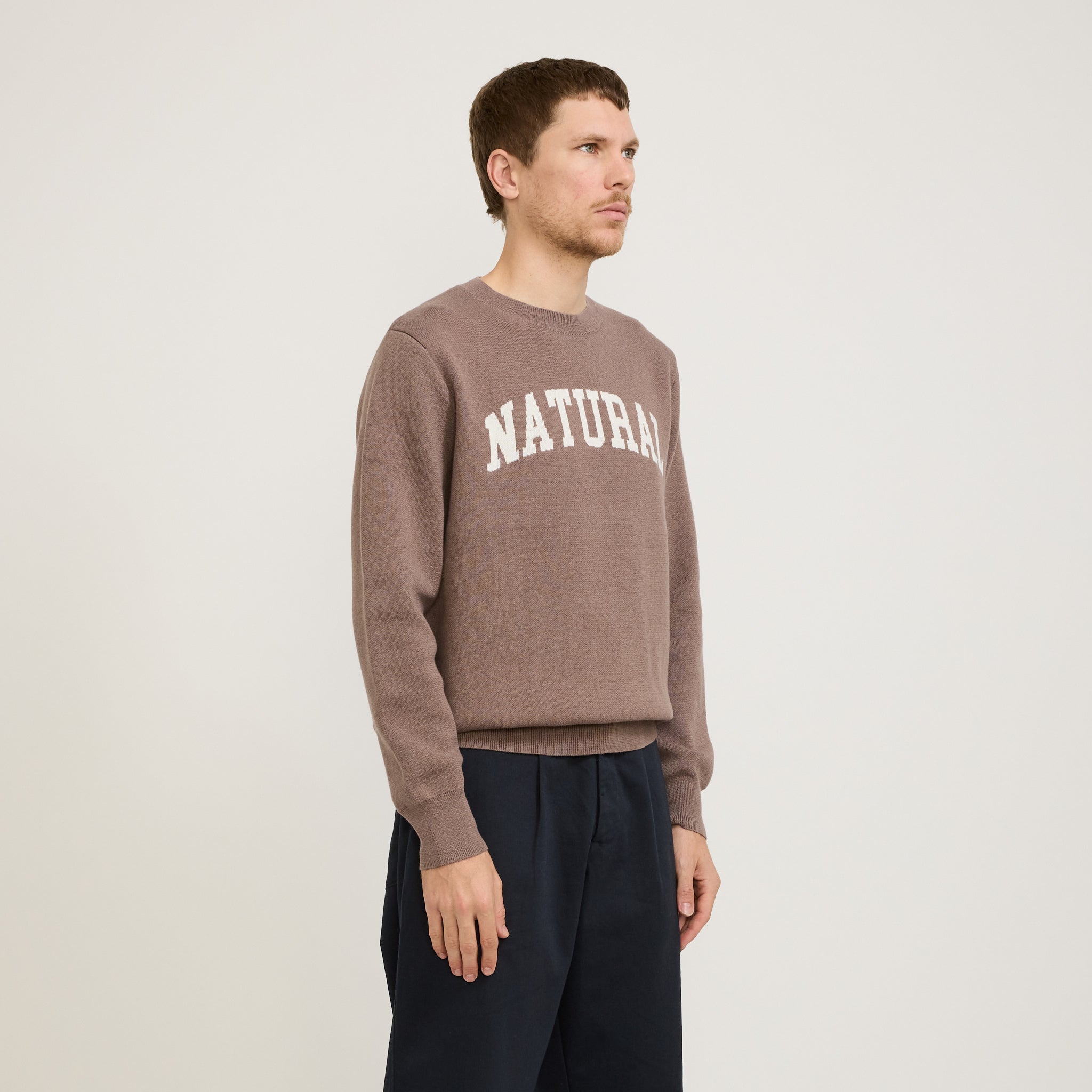 Museum of Peace & Quiet | Natural Jacquard Knit Sweater Clay | Maplestore