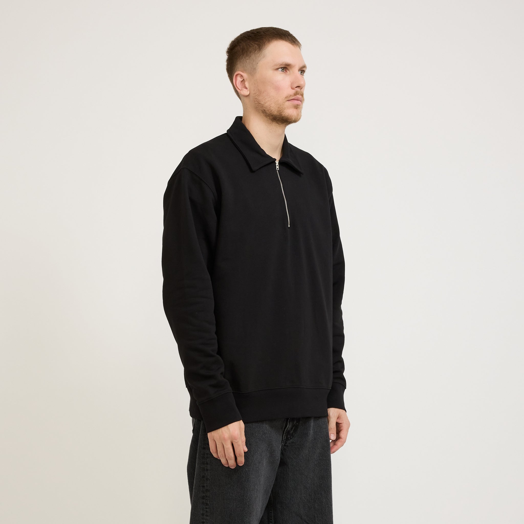 Norse Projects | Ketel Relaxed Organic Half Zip Sweater Black | Maplestore
