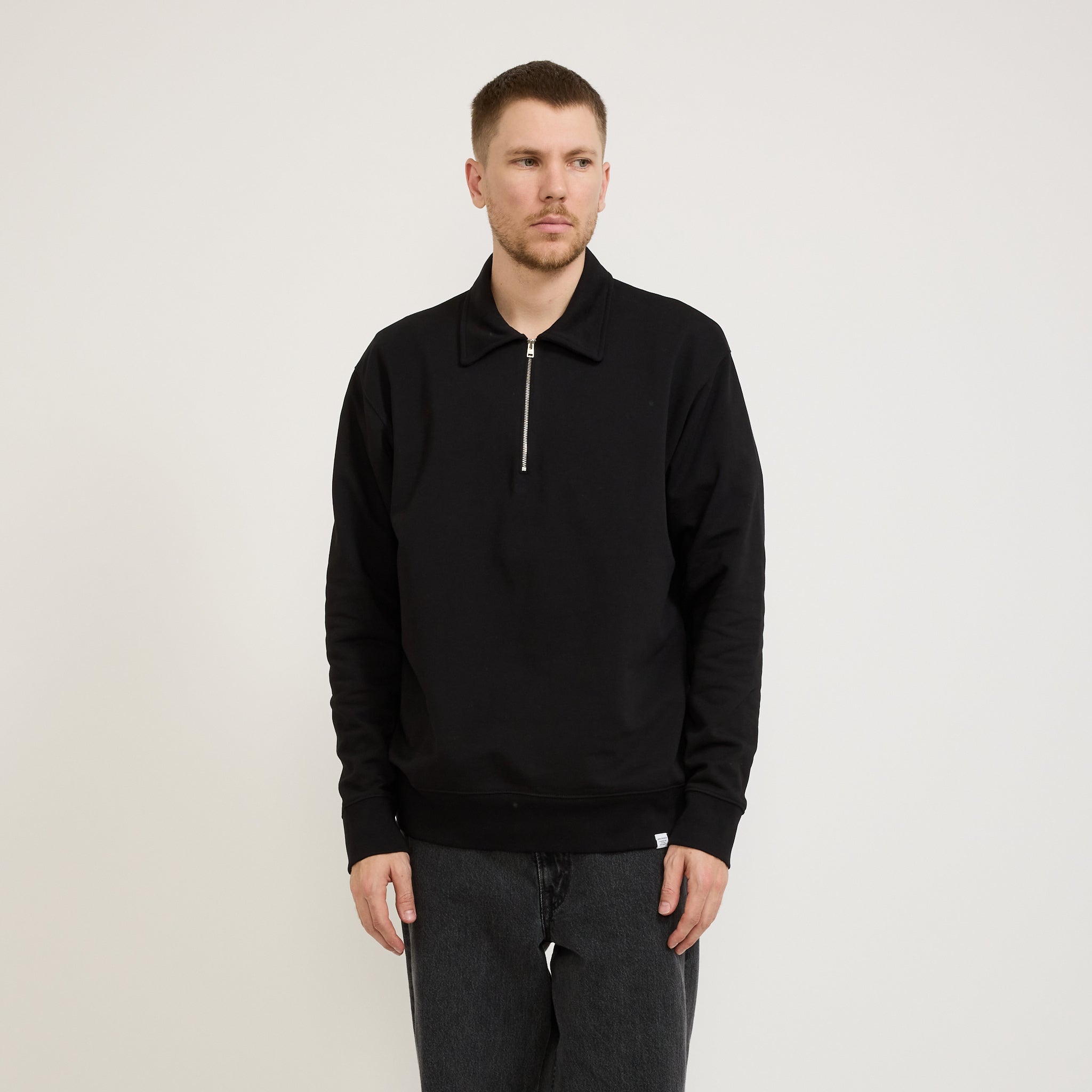 Norse Projects | Ketel Relaxed Organic Half Zip Sweater Black | Maplestore