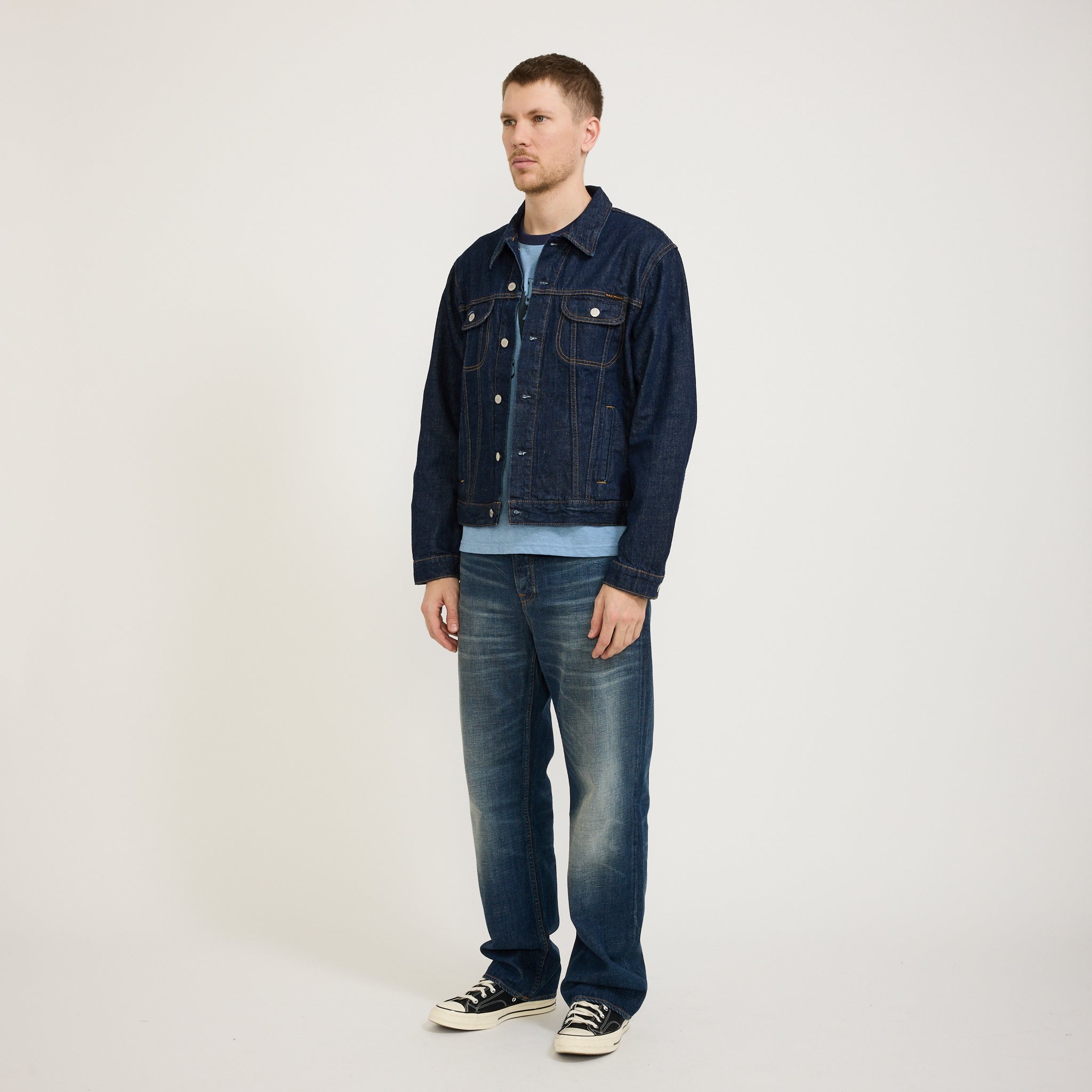 Nudie Jeans Co. | Danny 40s Redcast Denim Jacket Dark Blue | Maplestore