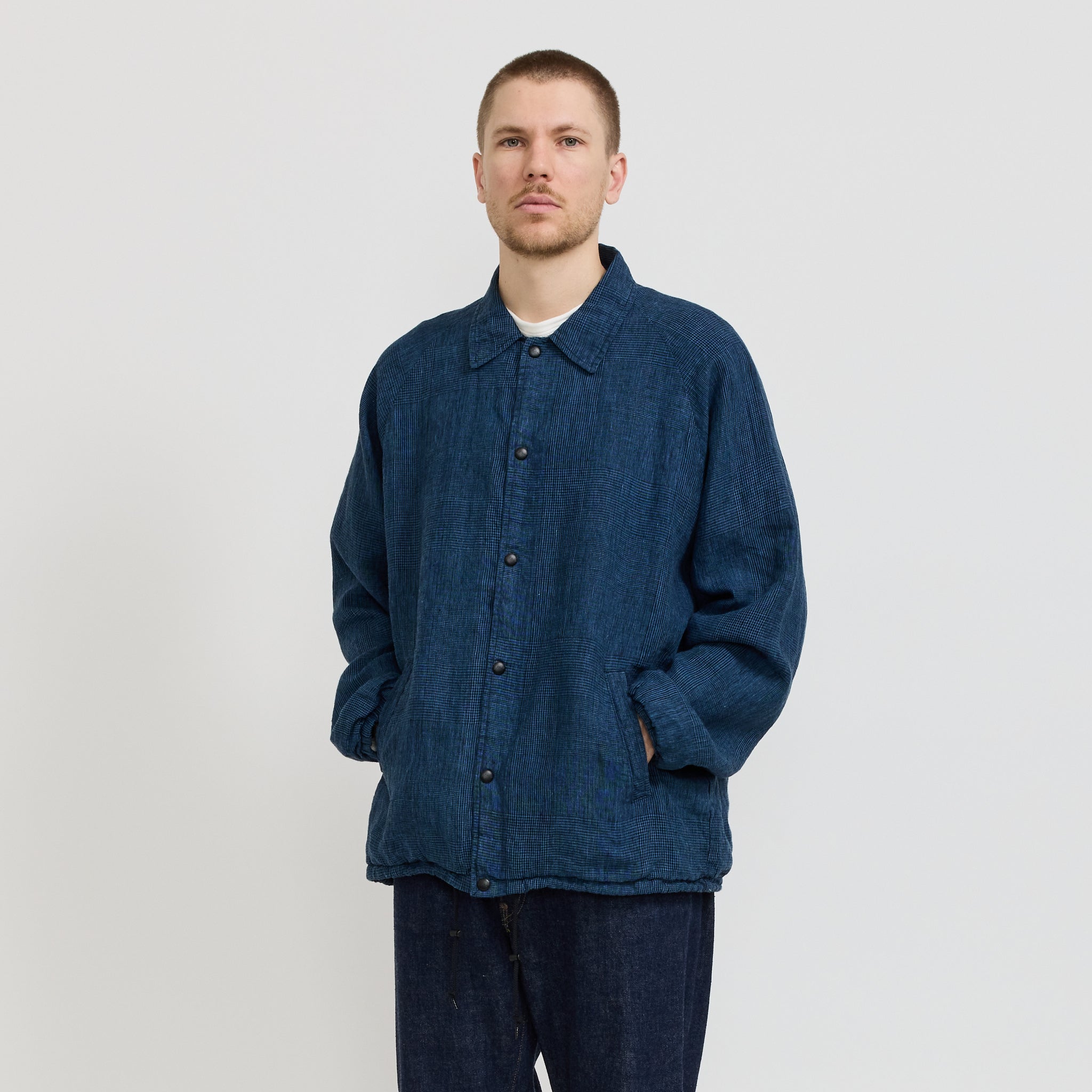 Orslow | Coach Jacket Indigo Check | Maplestore