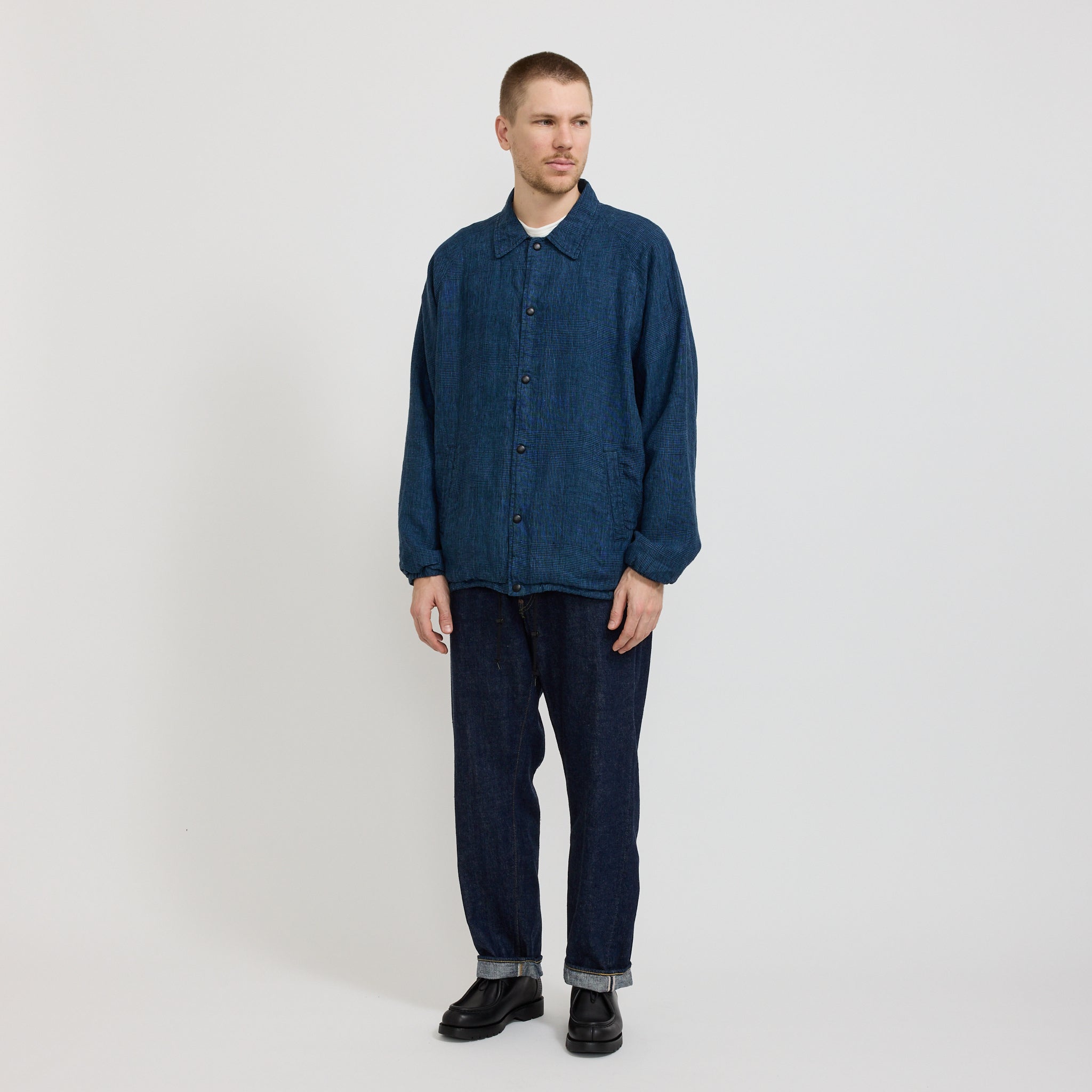 Orslow | Coach Jacket Indigo Check | Maplestore