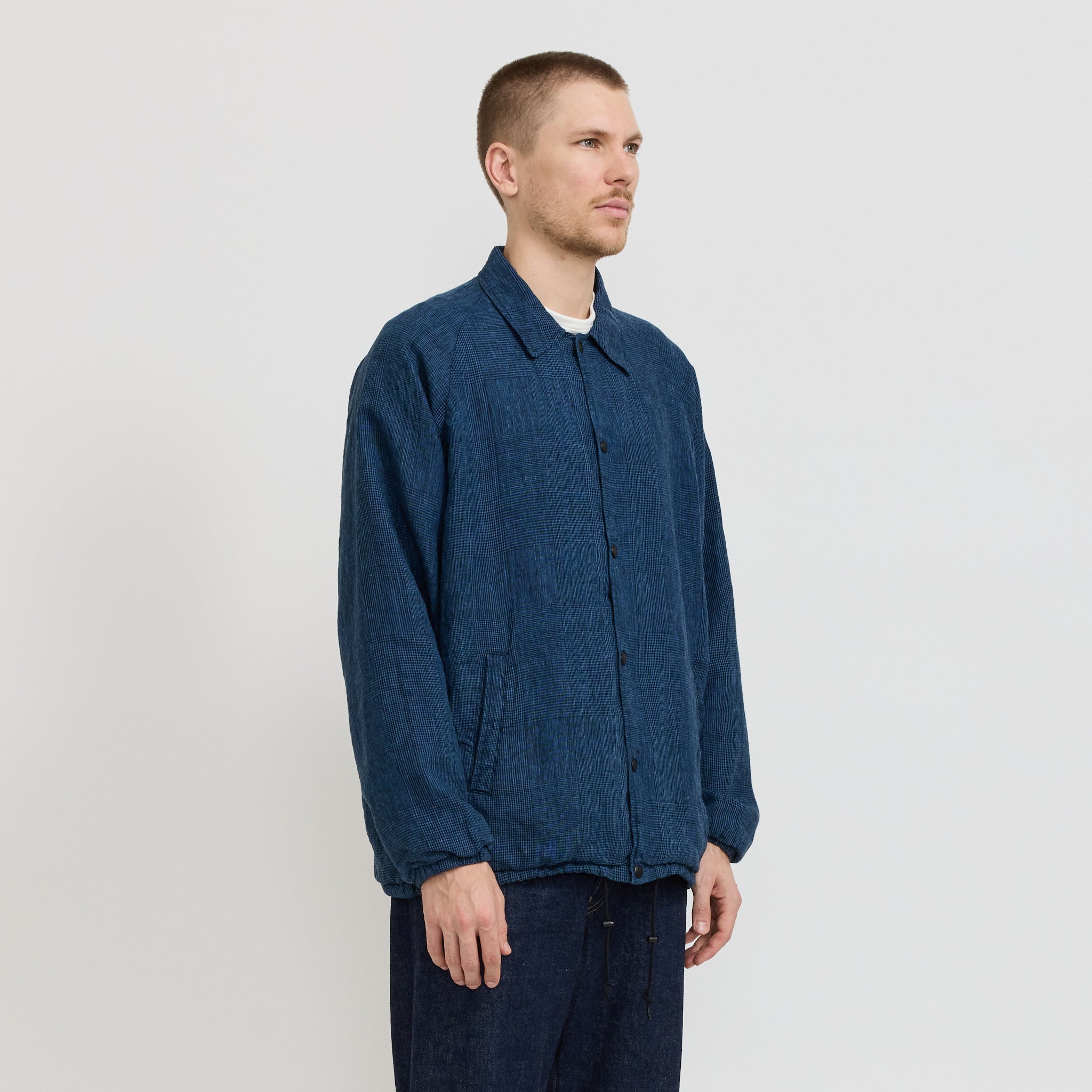 Orslow | Coach Jacket Indigo Check | Maplestore