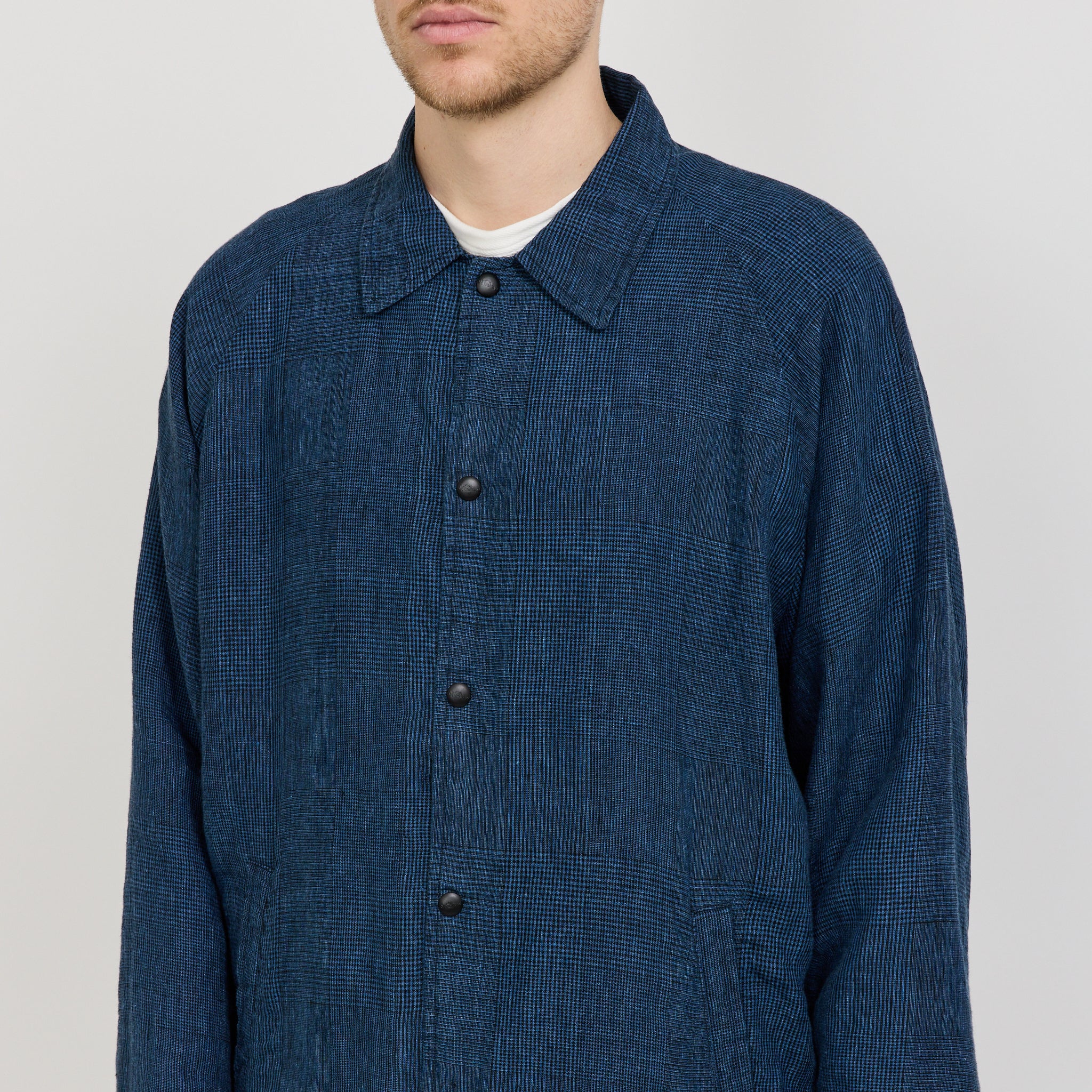 Orslow | Coach Jacket Indigo Check | Maplestore