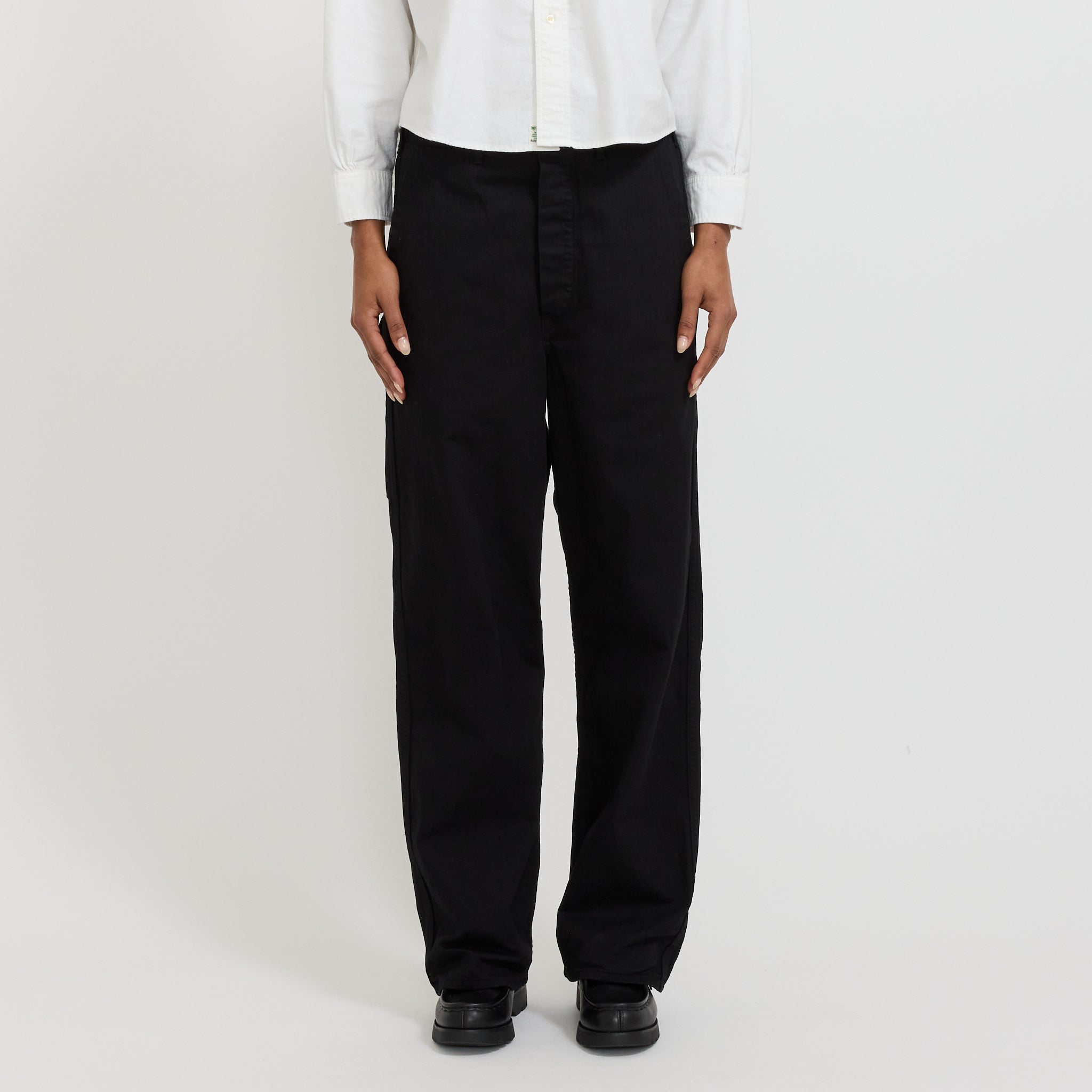 Orslow | Wide Fit French Work Pants Black Womens | Maplestore