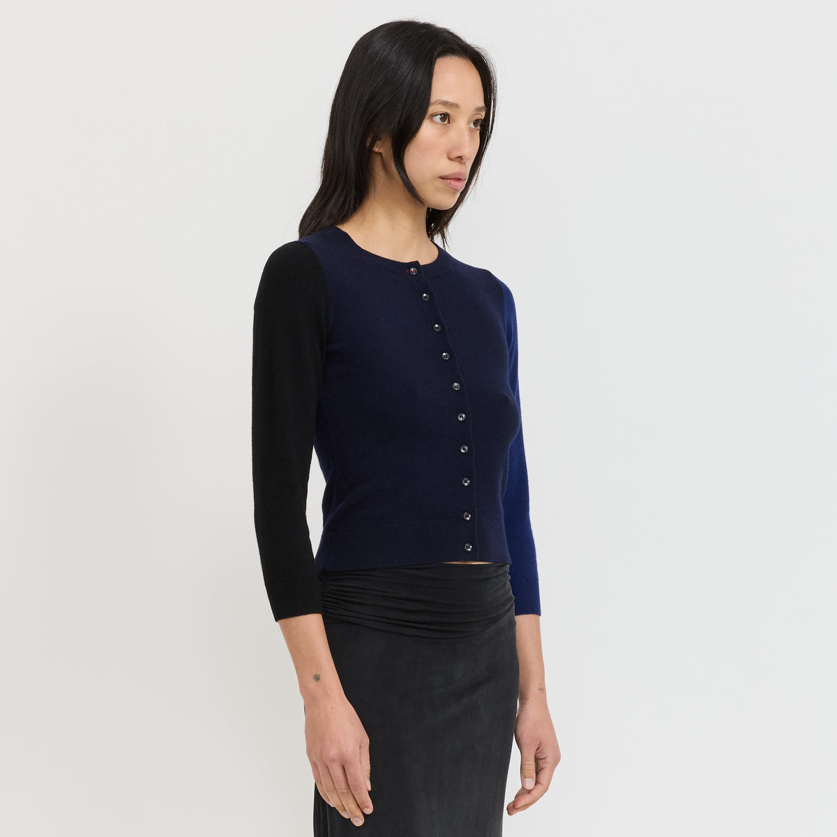 Peachy Den | Ava Colourblock Cardigan Nightshade | Maplestore
