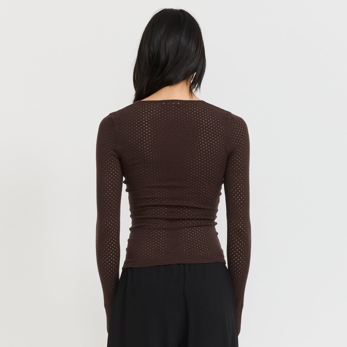 Peachy Den | Carly Thermal Knit Chocolate | Maplestore