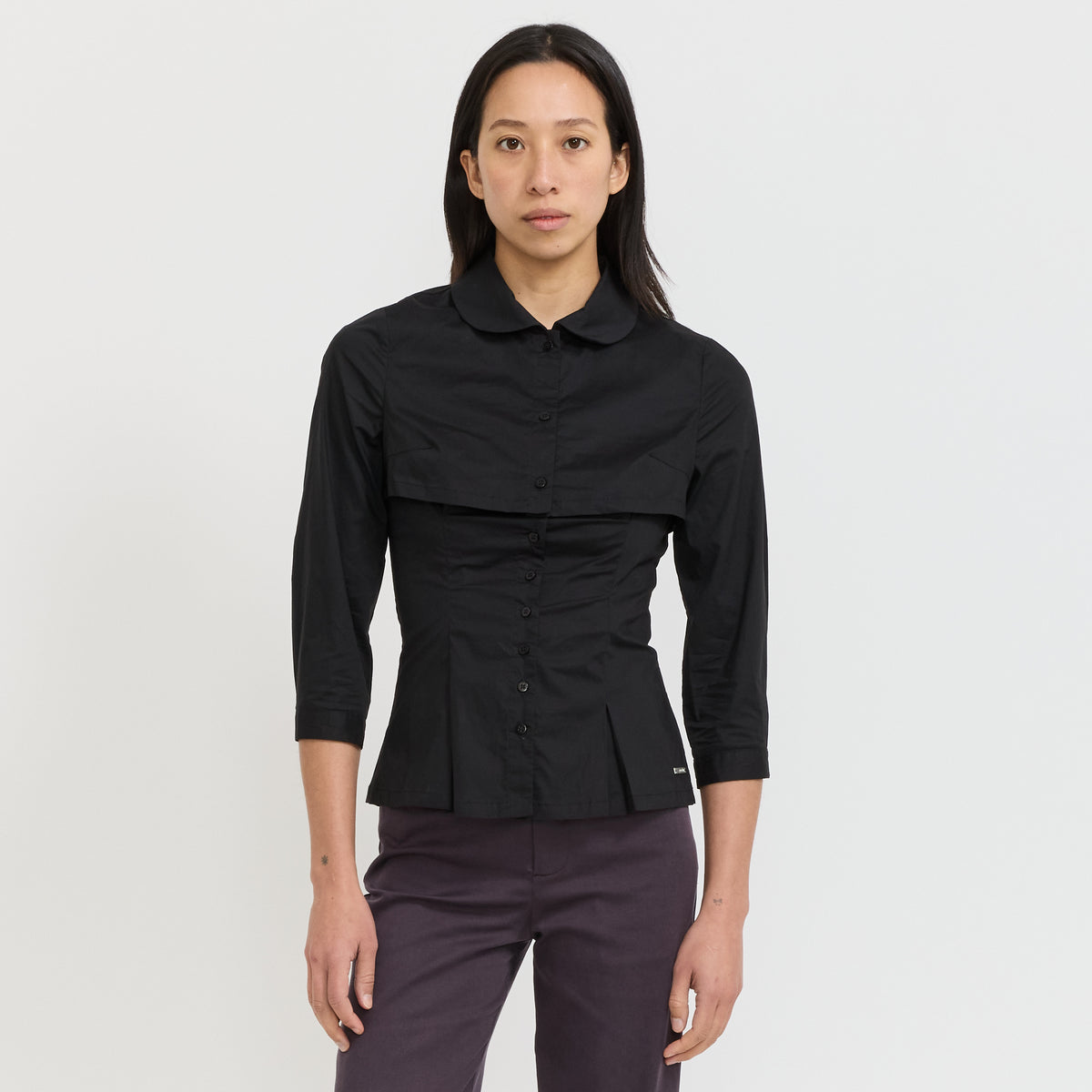 Peachy Den | Gloria Double Blouse Onyx | Maplestore