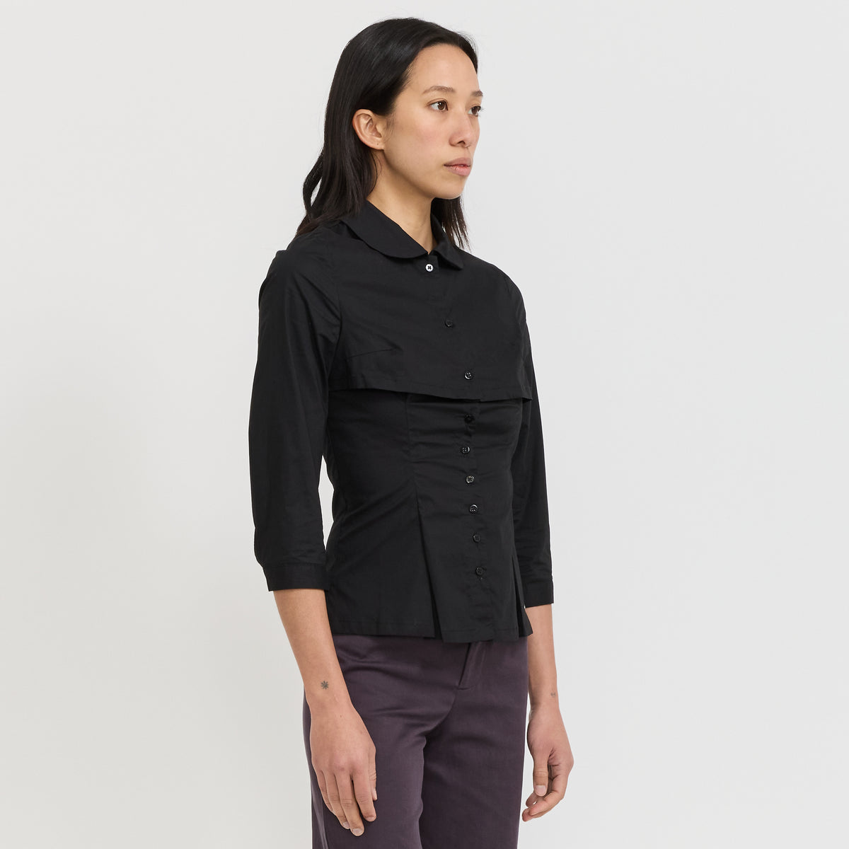 Peachy Den | Gloria Double Blouse Onyx | Maplestore