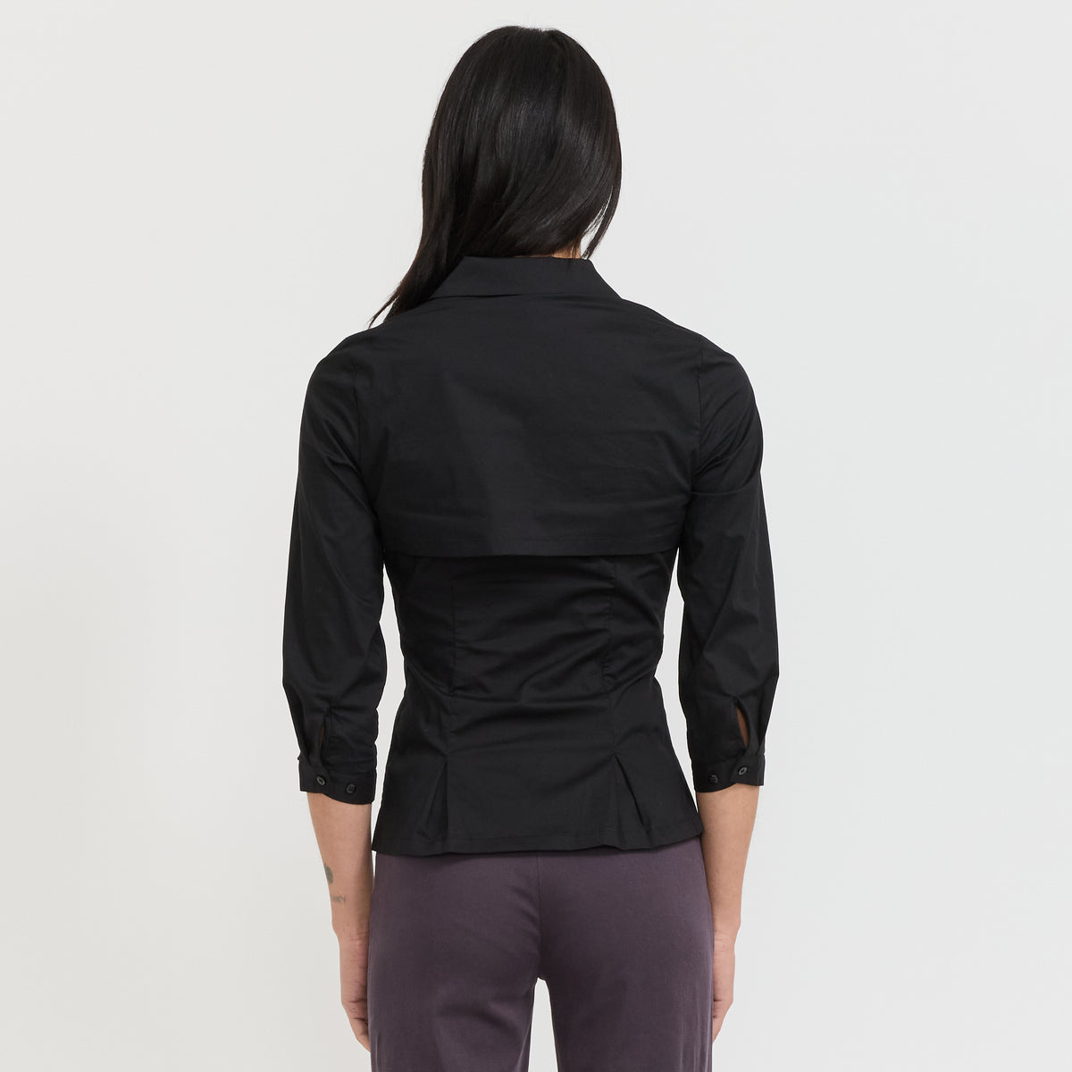 Peachy Den | Gloria Double Blouse Onyx | Maplestore