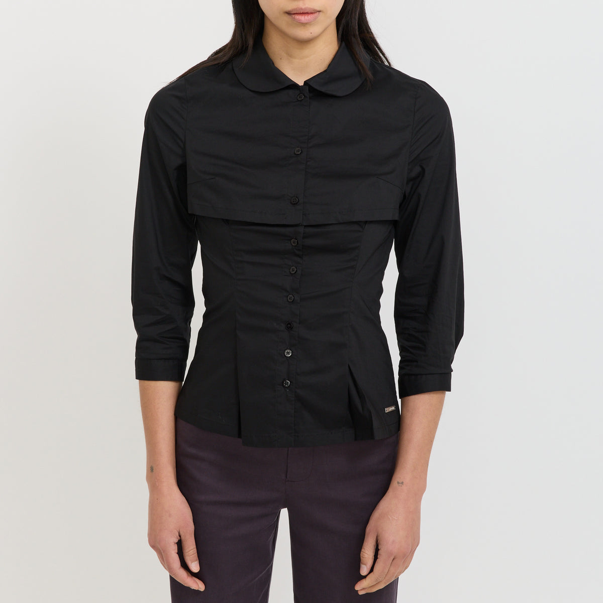 Peachy Den | Gloria Double Blouse Onyx | Maplestore