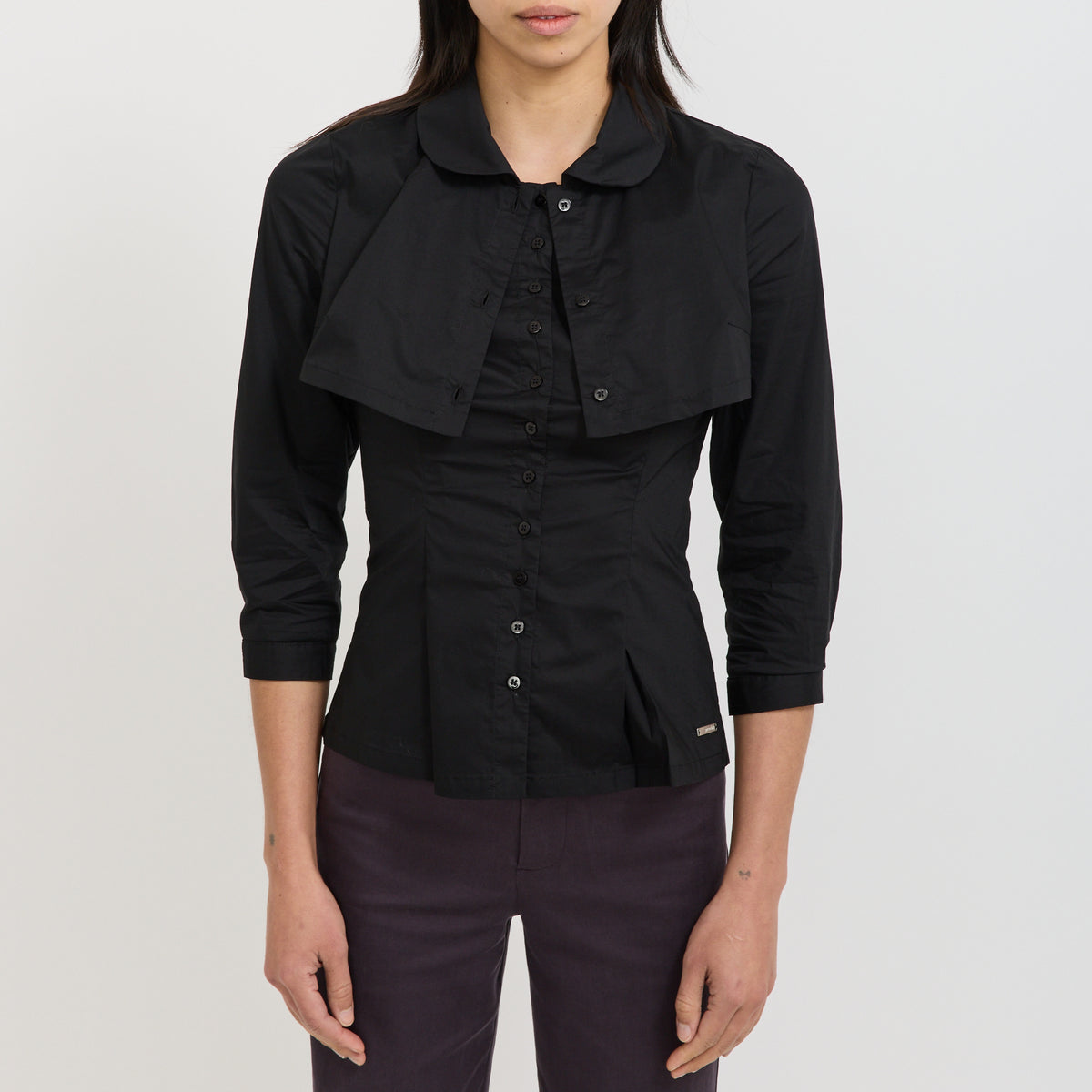 Peachy Den | Gloria Double Blouse Onyx | Maplestore