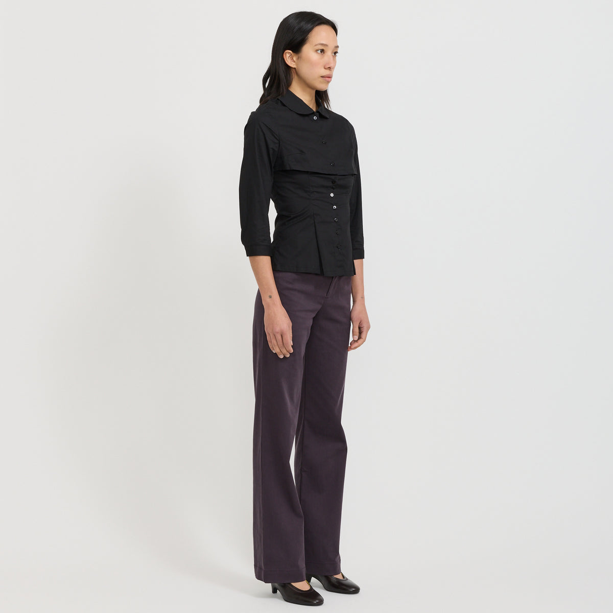 Peachy Den | Gloria Double Blouse Onyx | Maplestore
