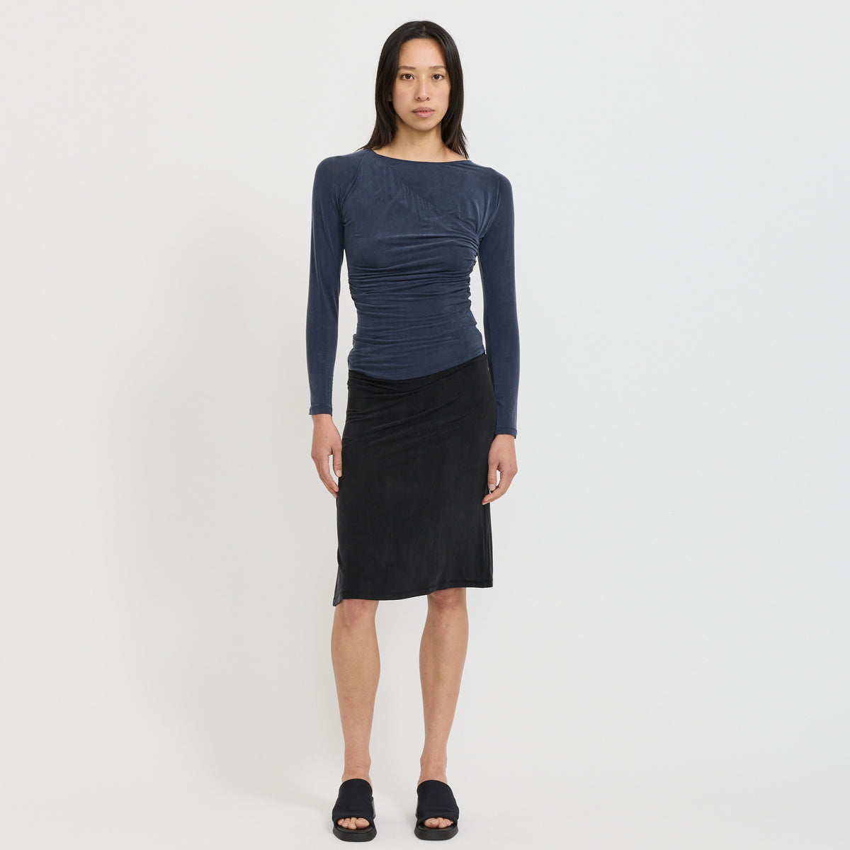 Peachy Den | Kylie Wrap Top Dark Navy | Maplestore