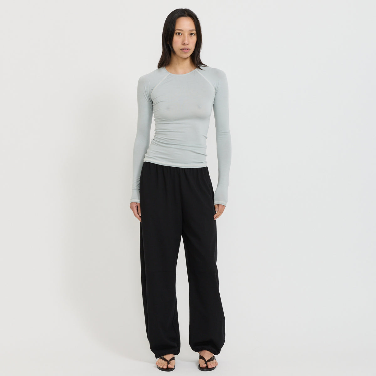 Peachy Den | Susie Perfect Base Long Sleeve Grey Marl | Maplestore