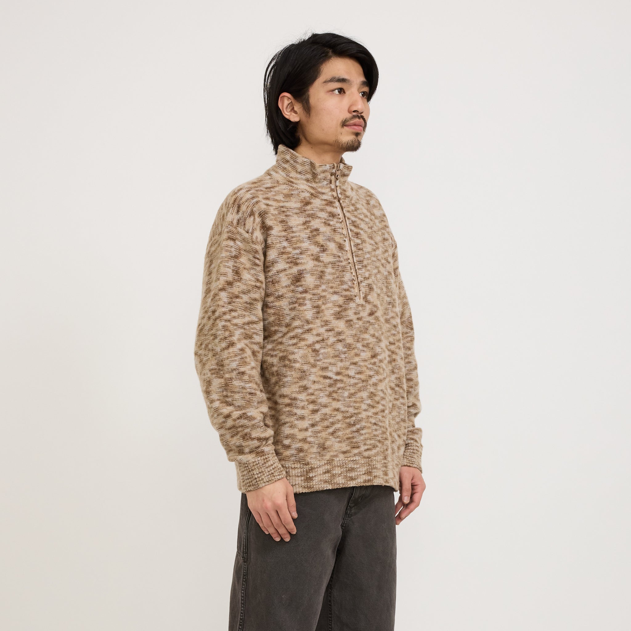 Pilgrim Surf Supply | Kline Wool Half Zip Khaki | Maplestore