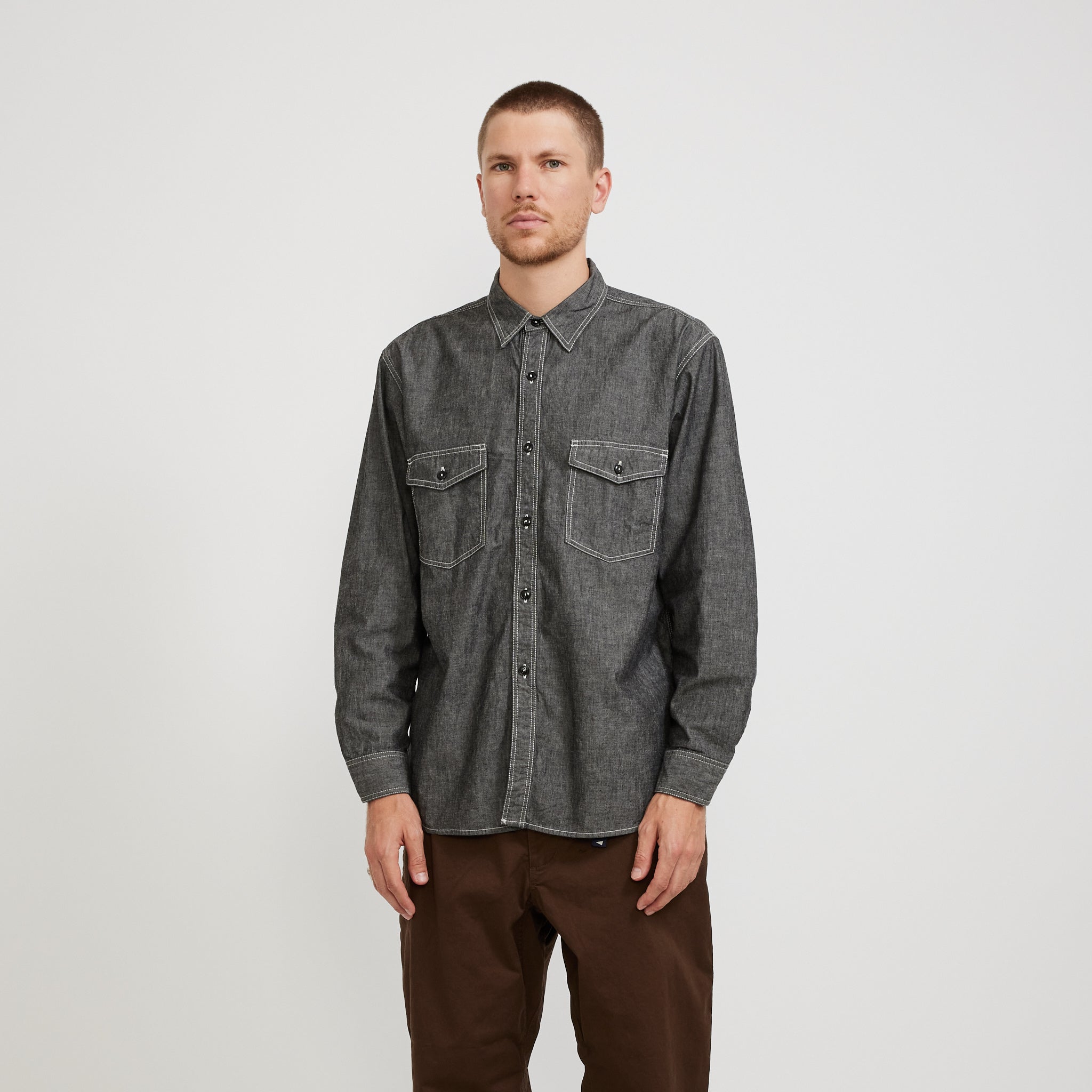 Rucker Chambray Shirt Black | Maplestore