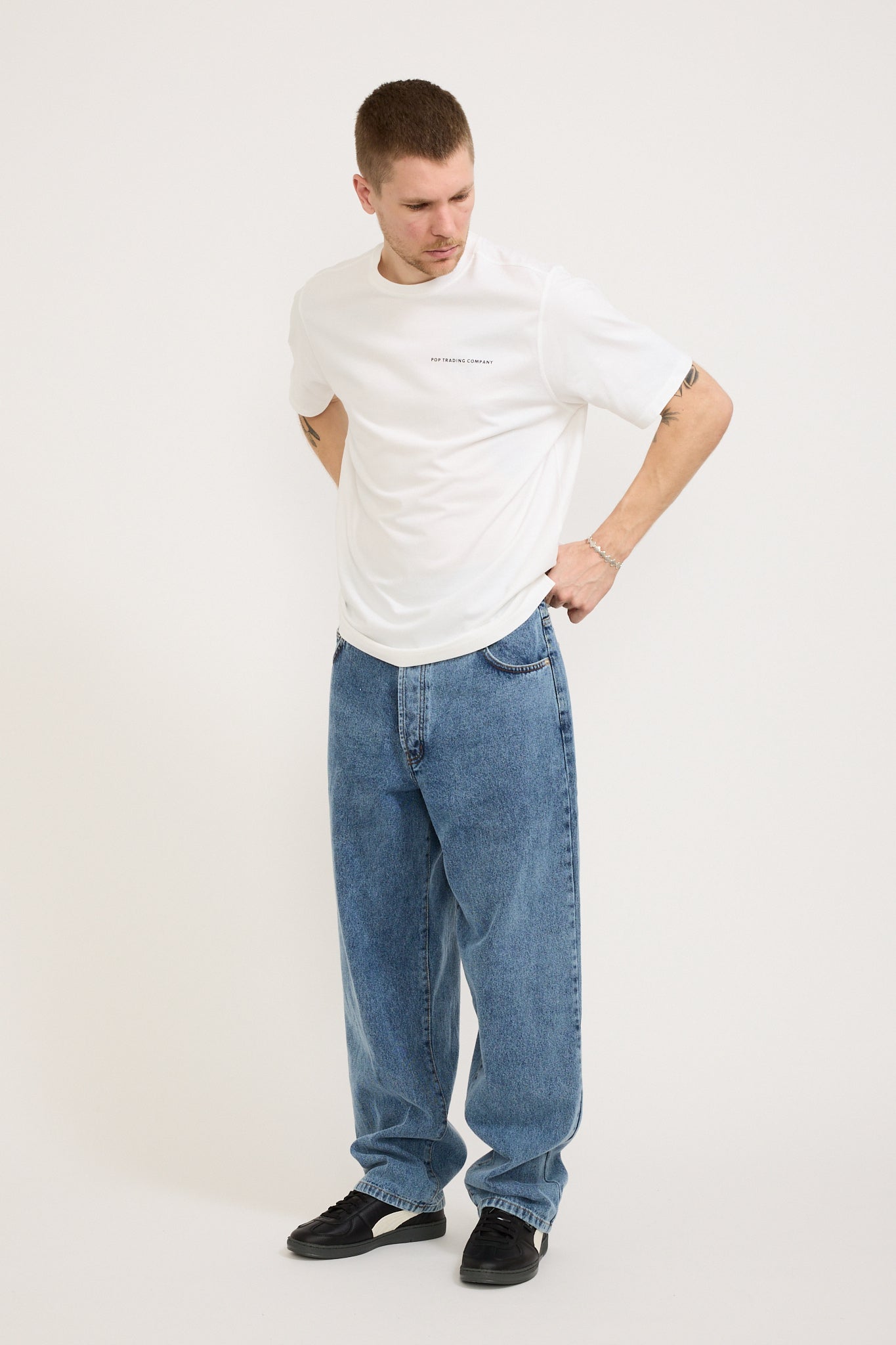 Pop Trading Company | Logo T-Shirt White/Black | Maplestore