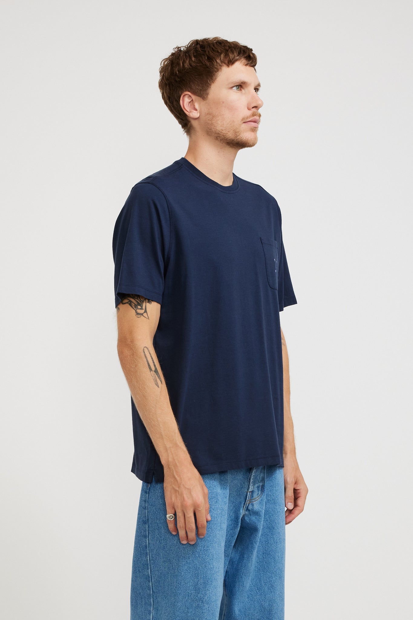 Pop Trading Company | Pocket T-Shirt Navy/Viola | Maplestore