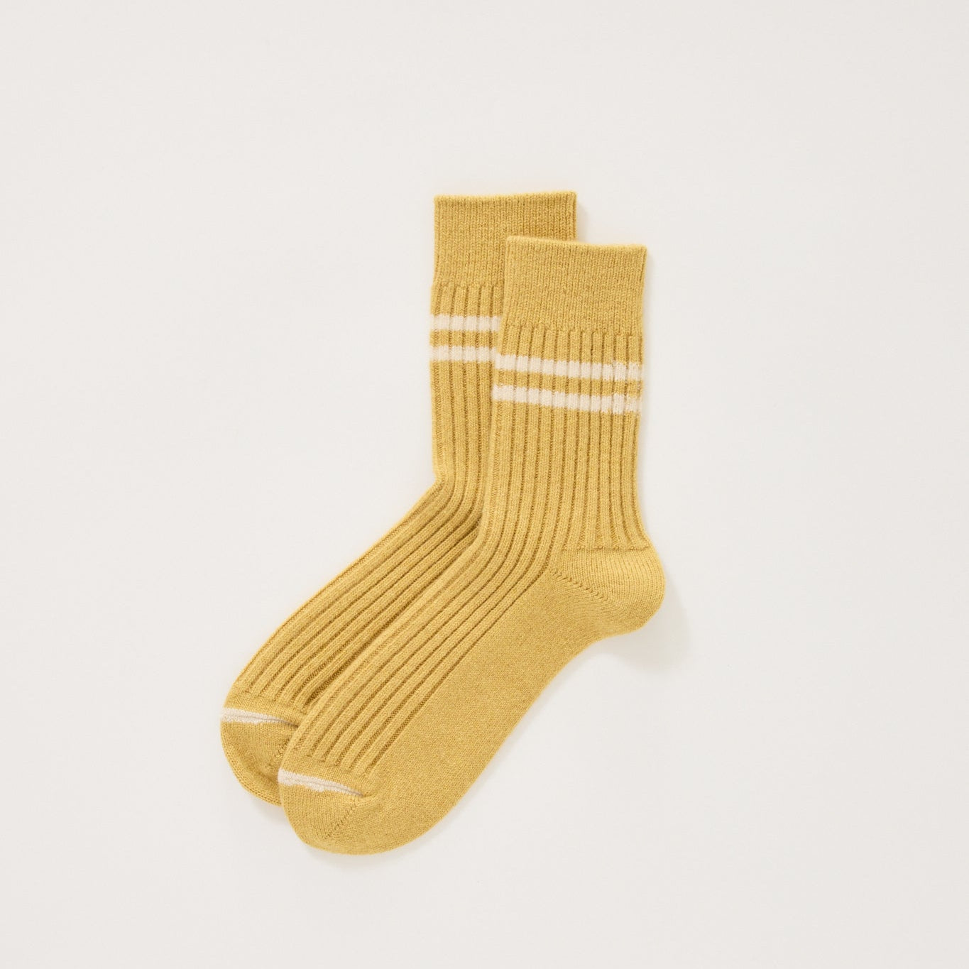 Rototo | Merino Lambs Wool Stripe Socks Yellow | Maplestore