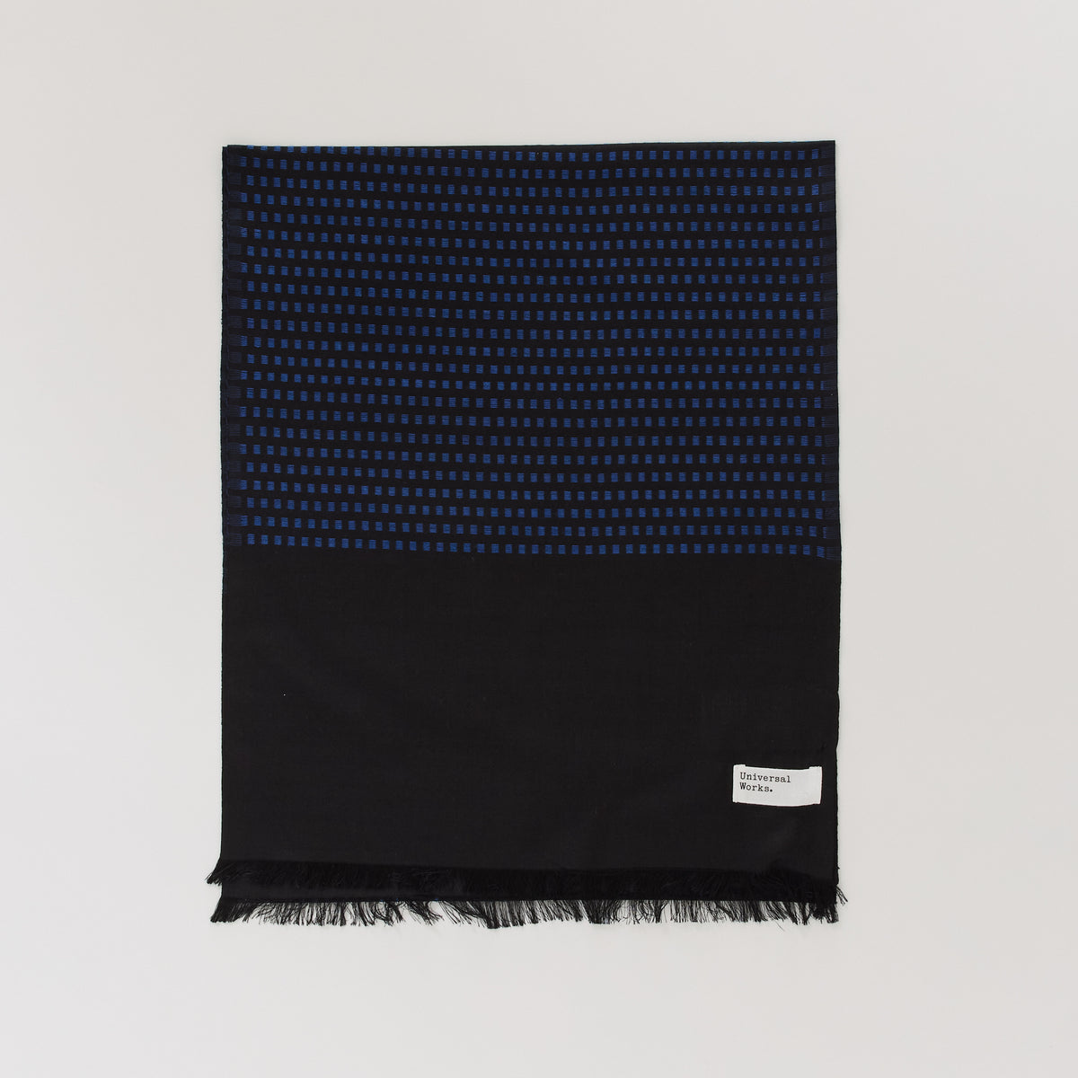 Universal Works | Silk Jacquard Scarf Black/Blue | Maplestore