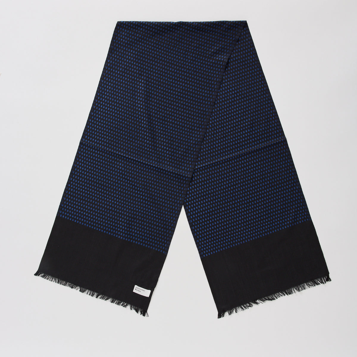 Universal Works | Silk Jacquard Scarf Black/Blue | Maplestore