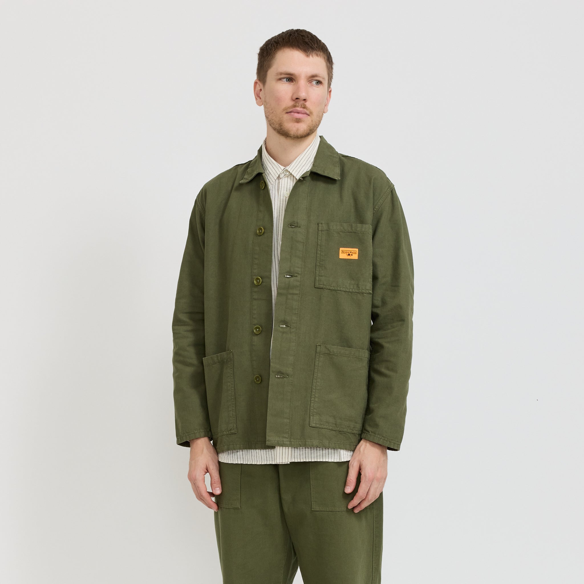 Service Works | Canvas Chore Shirt Olive | Maplestore