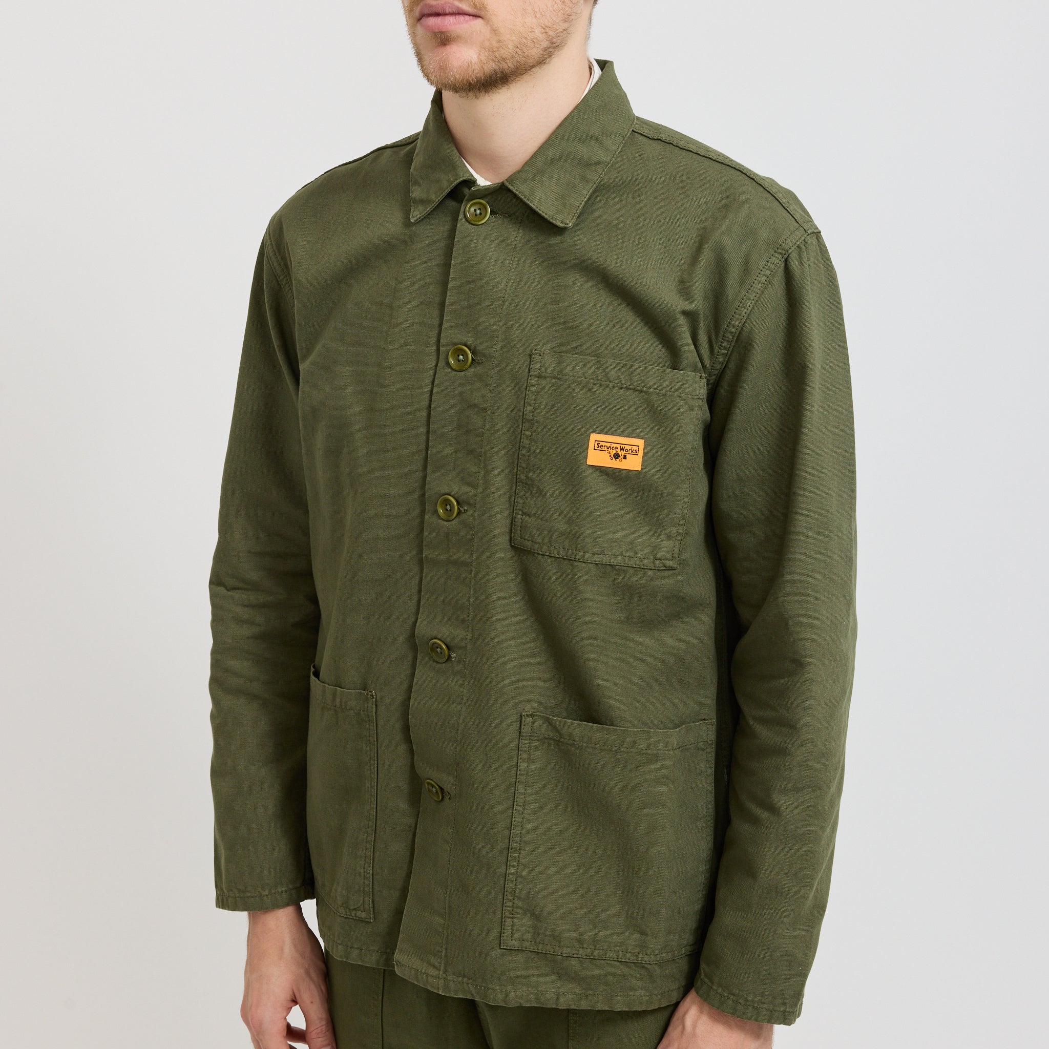 Service Works | Canvas Chore Shirt Olive | Maplestore