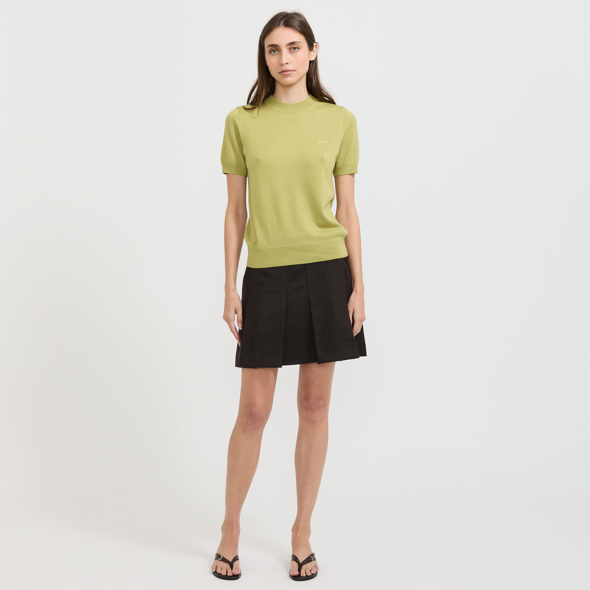 A.P.C. | Skirt Mini Pleated Dark Brown | Maplestore
