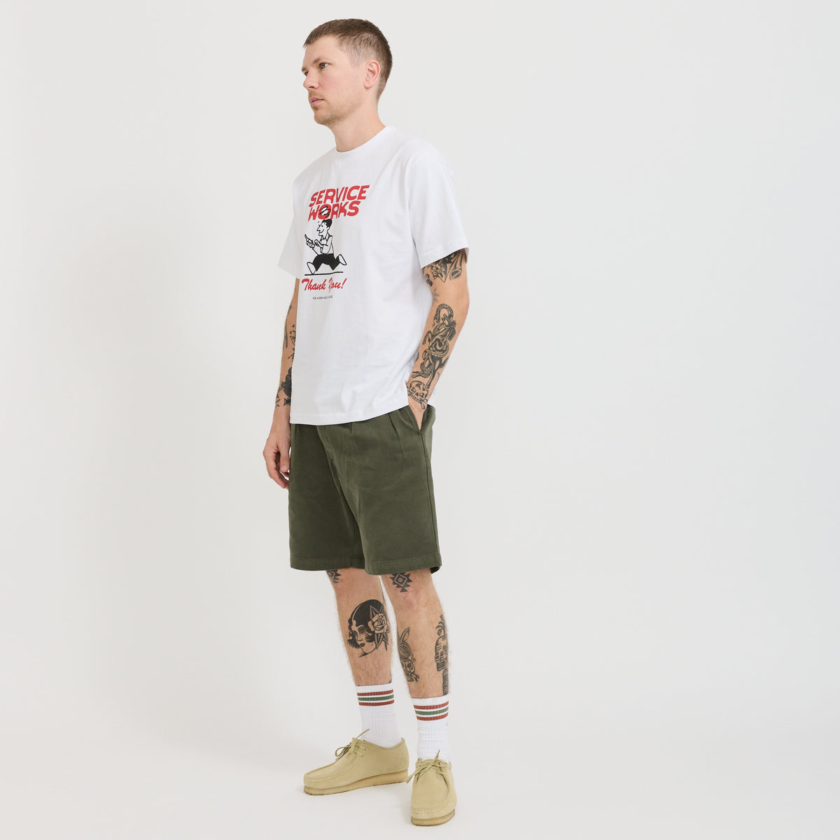Service Works | Moleskin Part Timer Shorts Moss | Maplestore