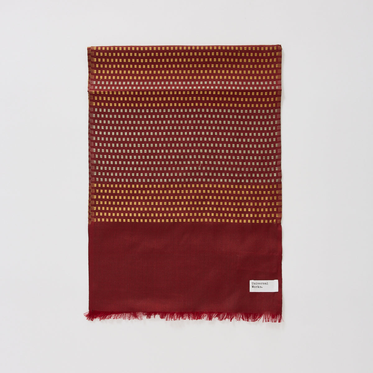 Universal Works | Silk Jacquard Scarf Red/Silver/Gold | Maplestore