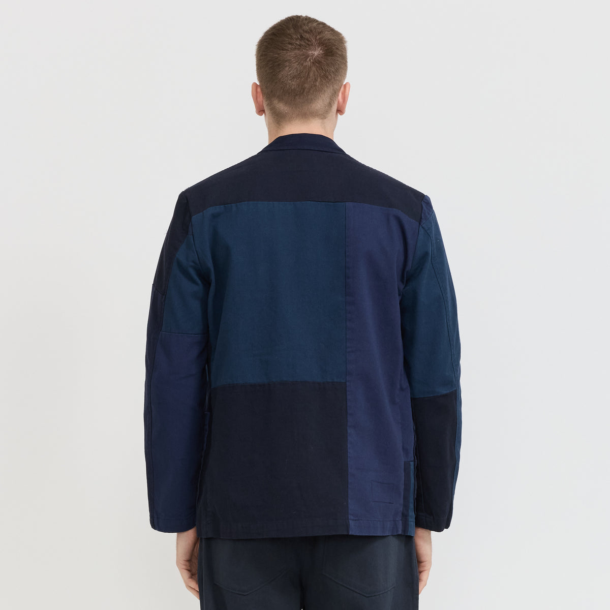 Universal Works | Three Button Jacket Navy Patchwork | Maplestore
