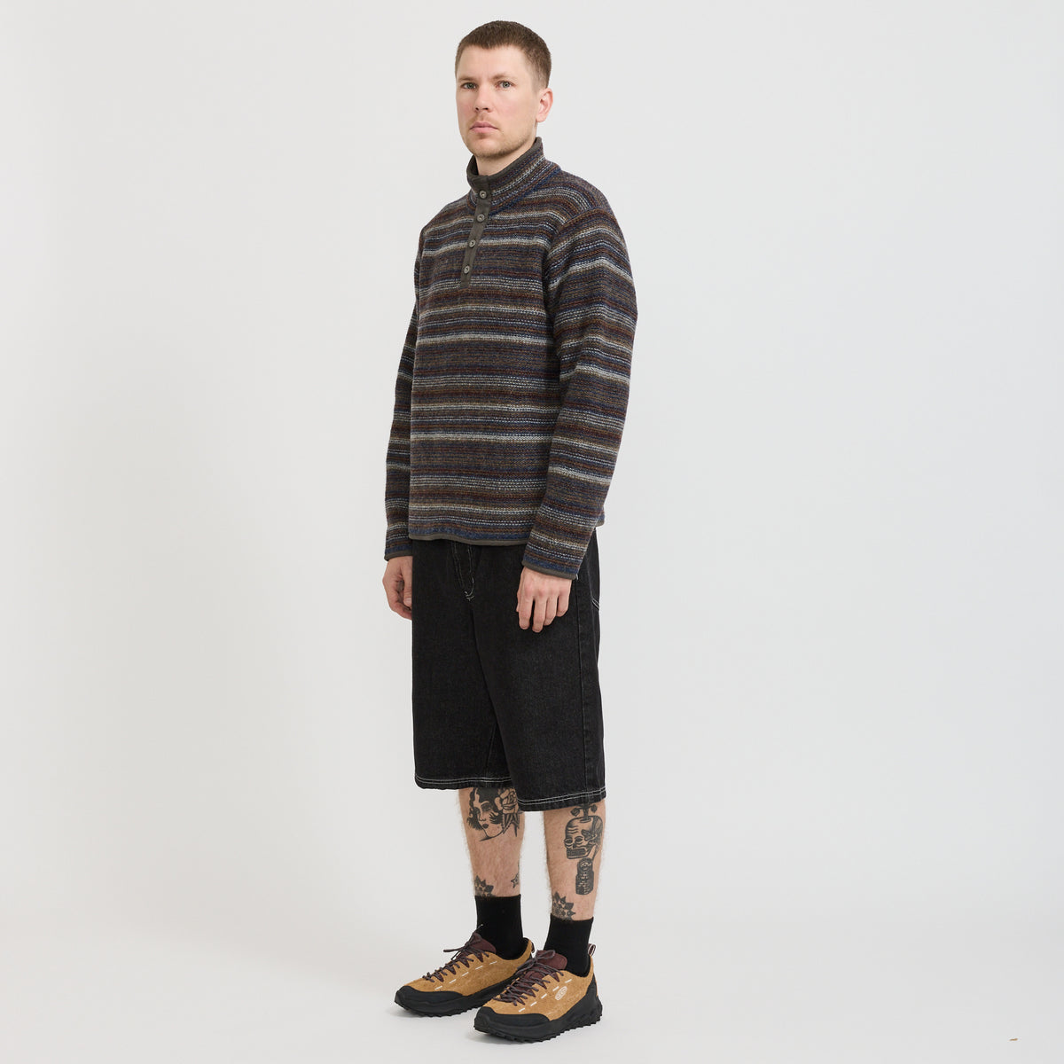 thisisneverthat | Striped Wool Knit Pullover Olive | Maplestore