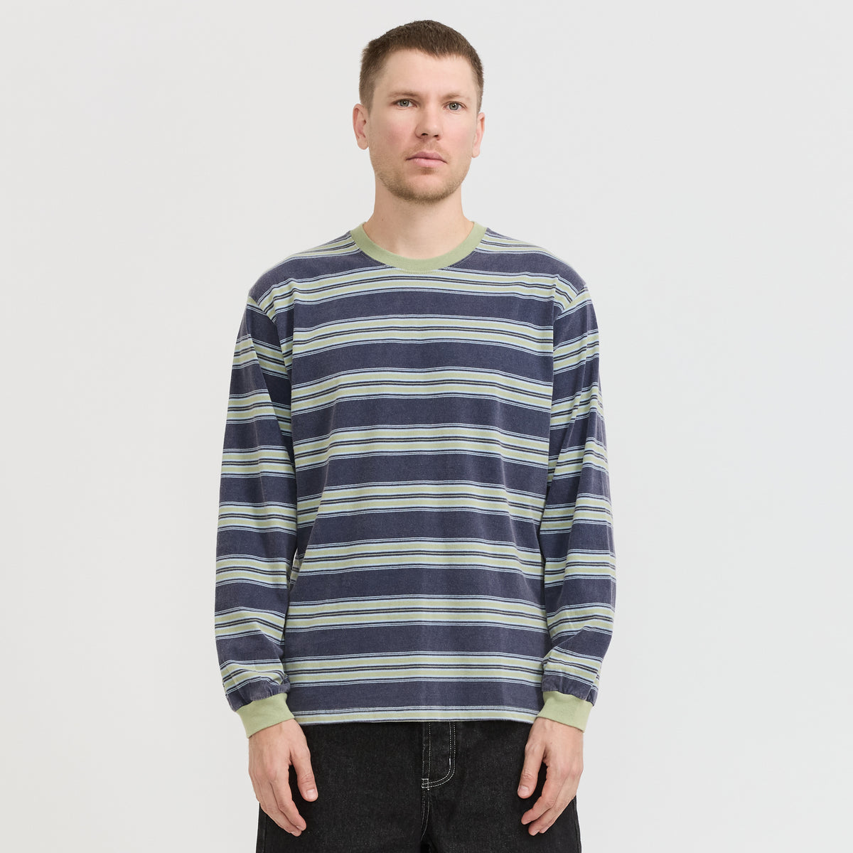 thisisneverthat | Striped L/S Tee Navy | Maplestore