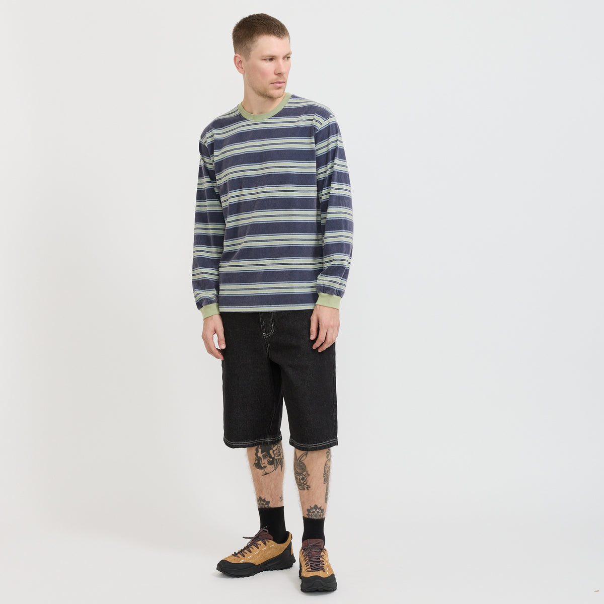 thisisneverthat | Striped L/S Tee Navy | Maplestore