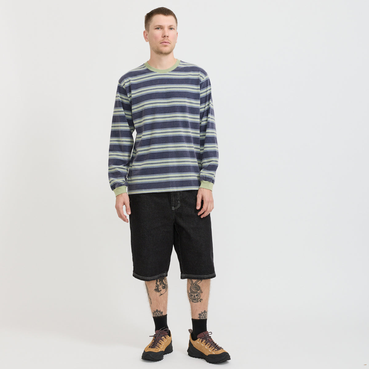 thisisneverthat | Striped L/S Tee Navy | Maplestore
