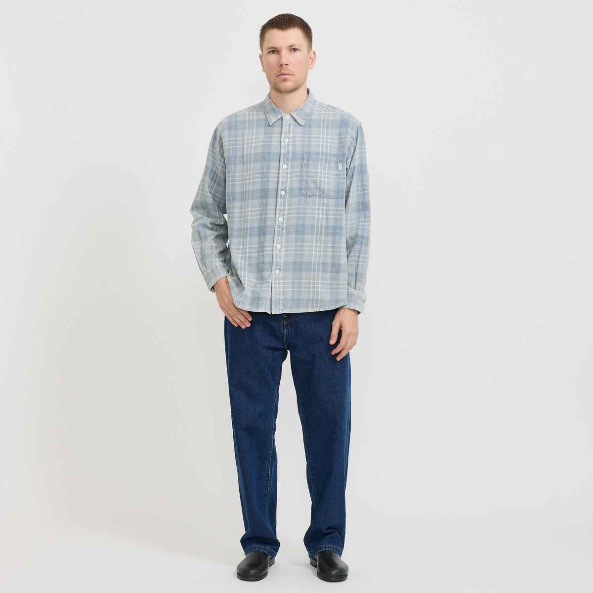 thisisneverthat | Washed Check Shirt Blue | Maplestore