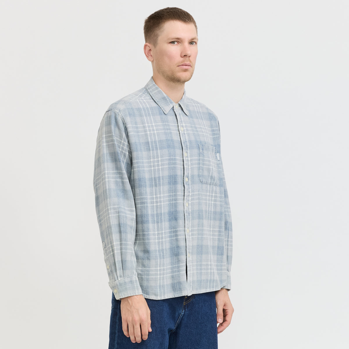 thisisneverthat | Washed Check Shirt Blue | Maplestore
