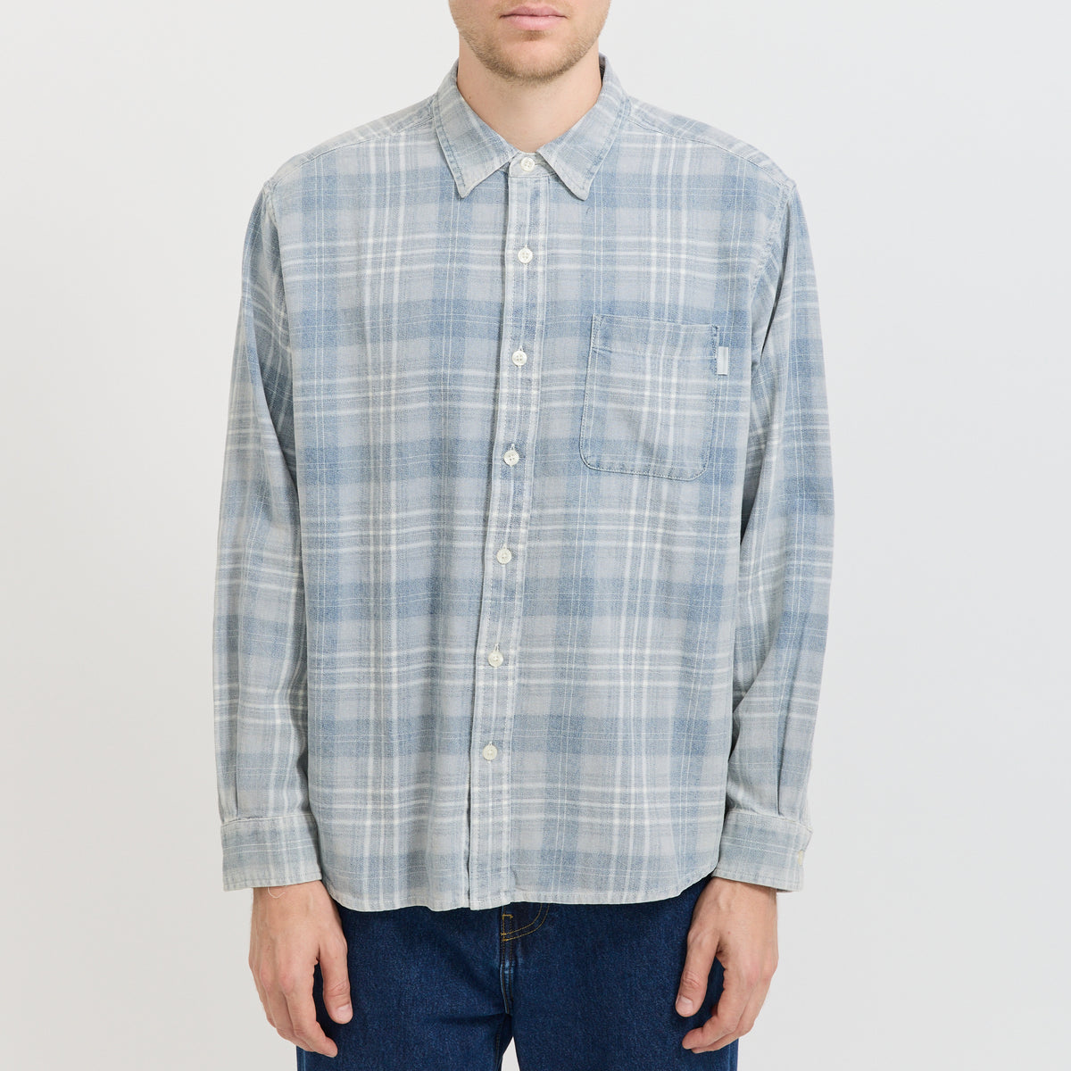 thisisneverthat | Washed Check Shirt Blue | Maplestore