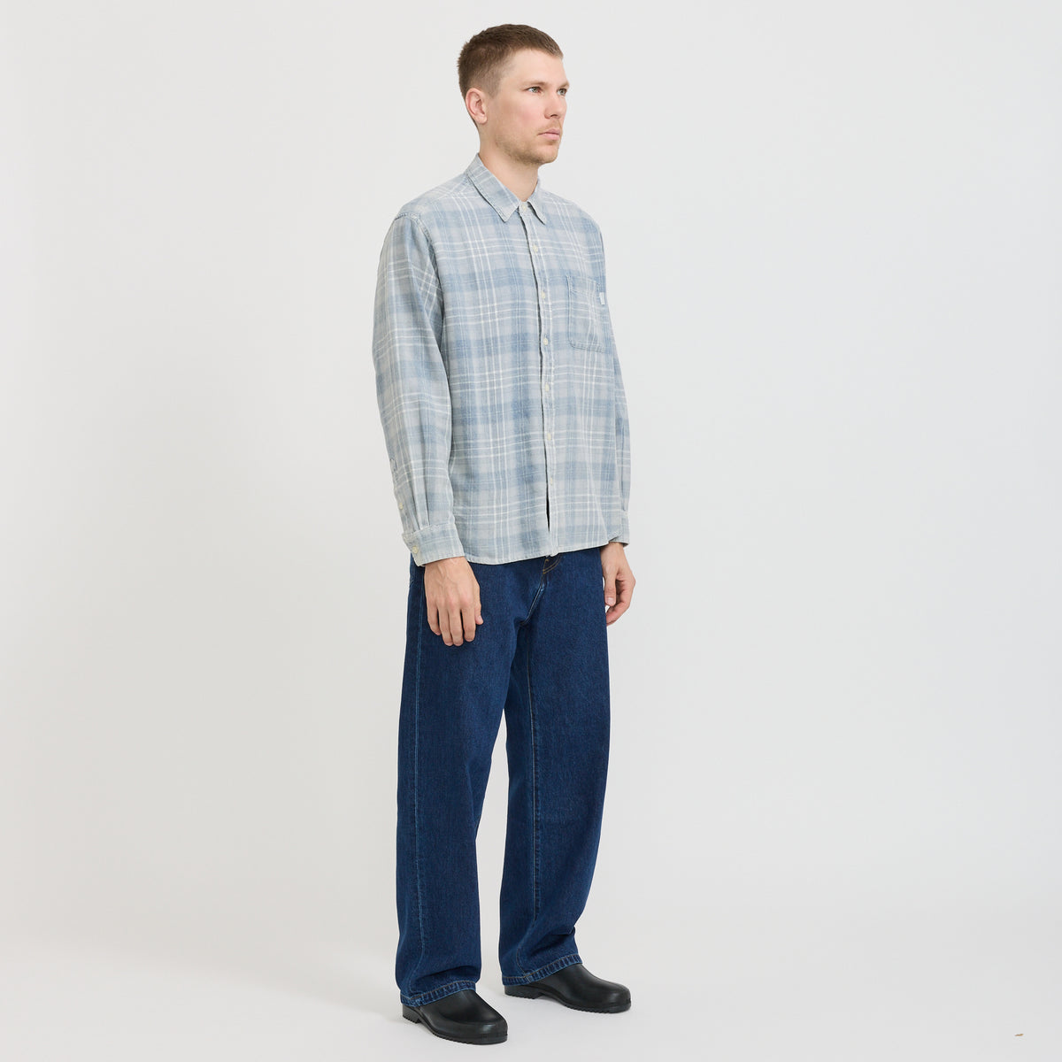 thisisneverthat | Washed Check Shirt Blue | Maplestore
