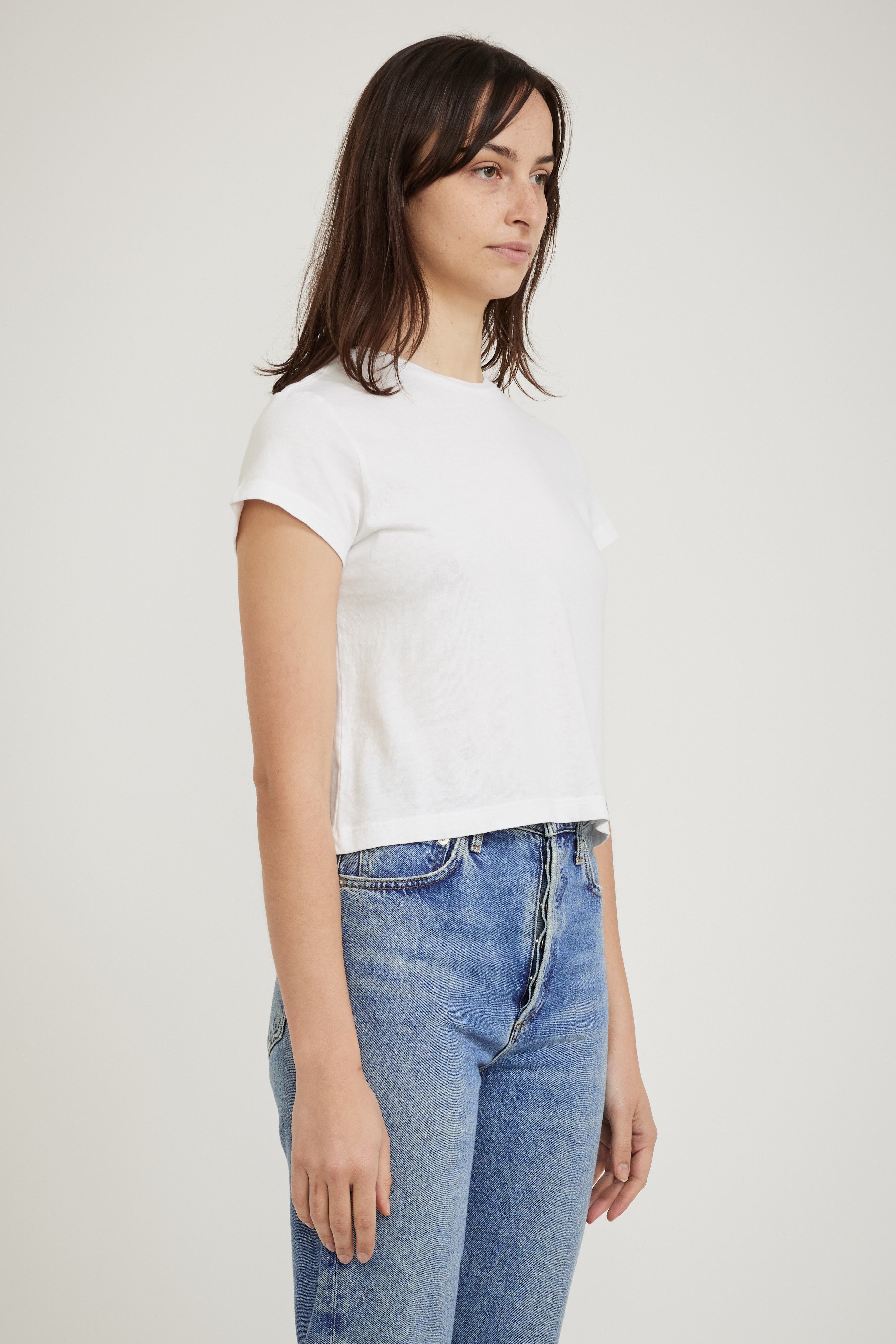 Agolde | Adine Shrunken Tee White | Maplestore