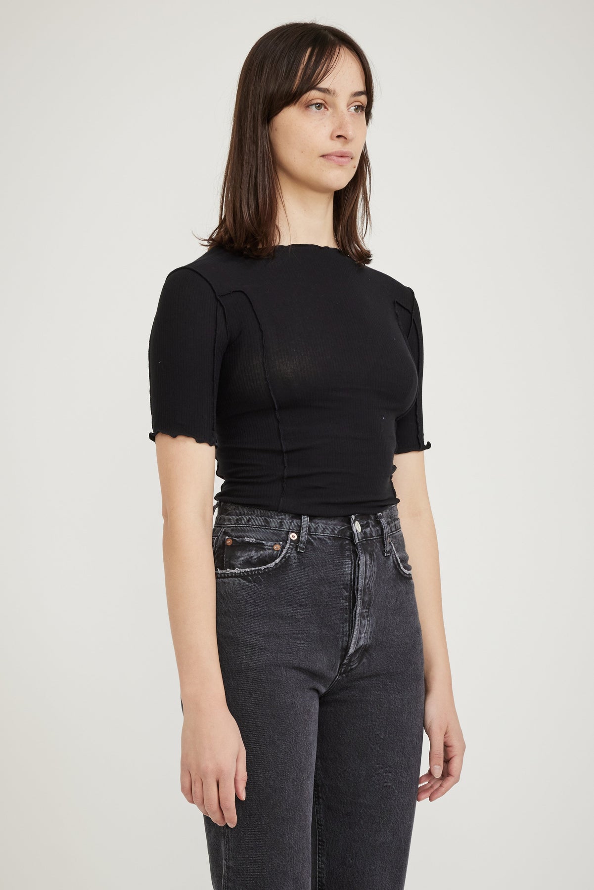 Baserange Omato 3/4 Rib Top Black | Maplestore