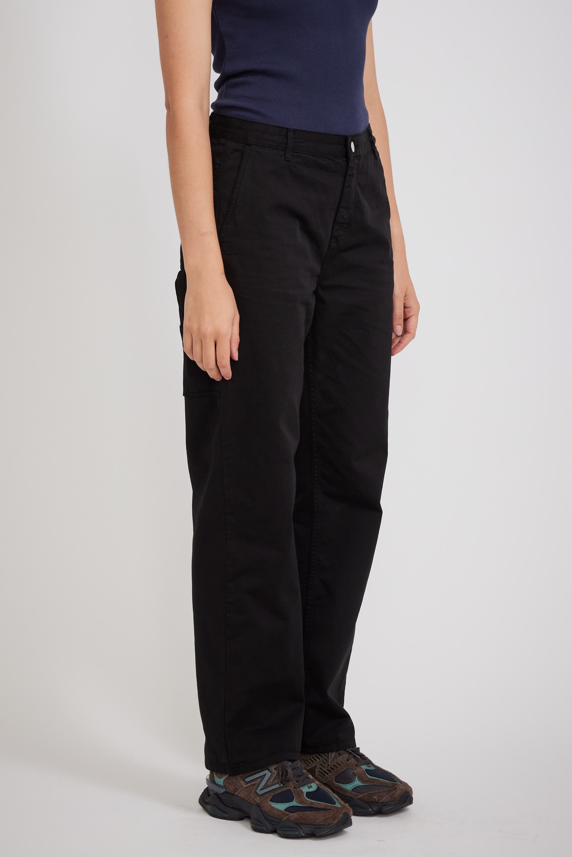Carhartt WIP | Women's Pierce Pant Straight Black Garment Dyed | Maplestore