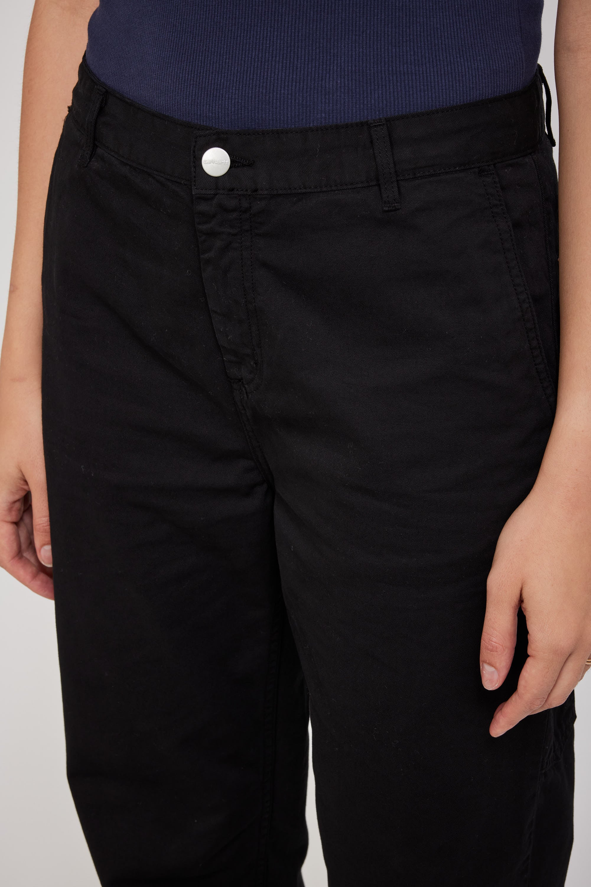 Carhartt WIP | Women's Pierce Pant Straight Black Garment Dyed | Maplestore