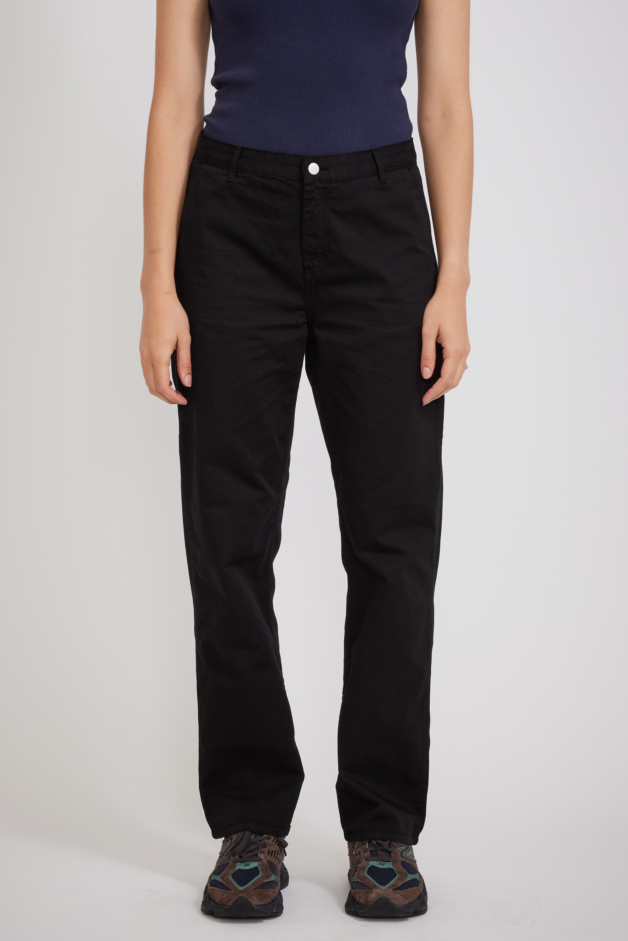 Carhartt WIP | Women's Pierce Pant Straight Black Garment Dyed | Maplestore