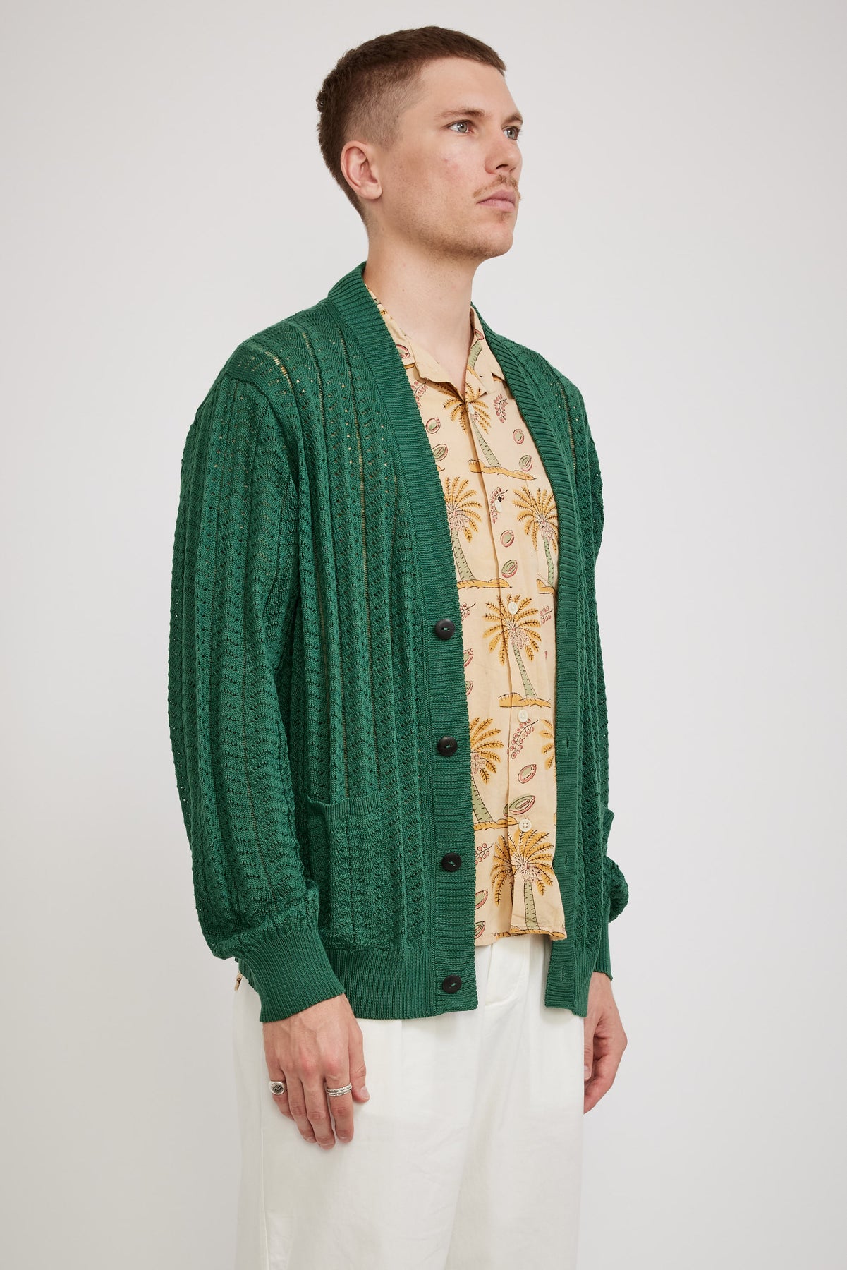 Corridor NYC Scallop Lace Cardigan Green Maplestore